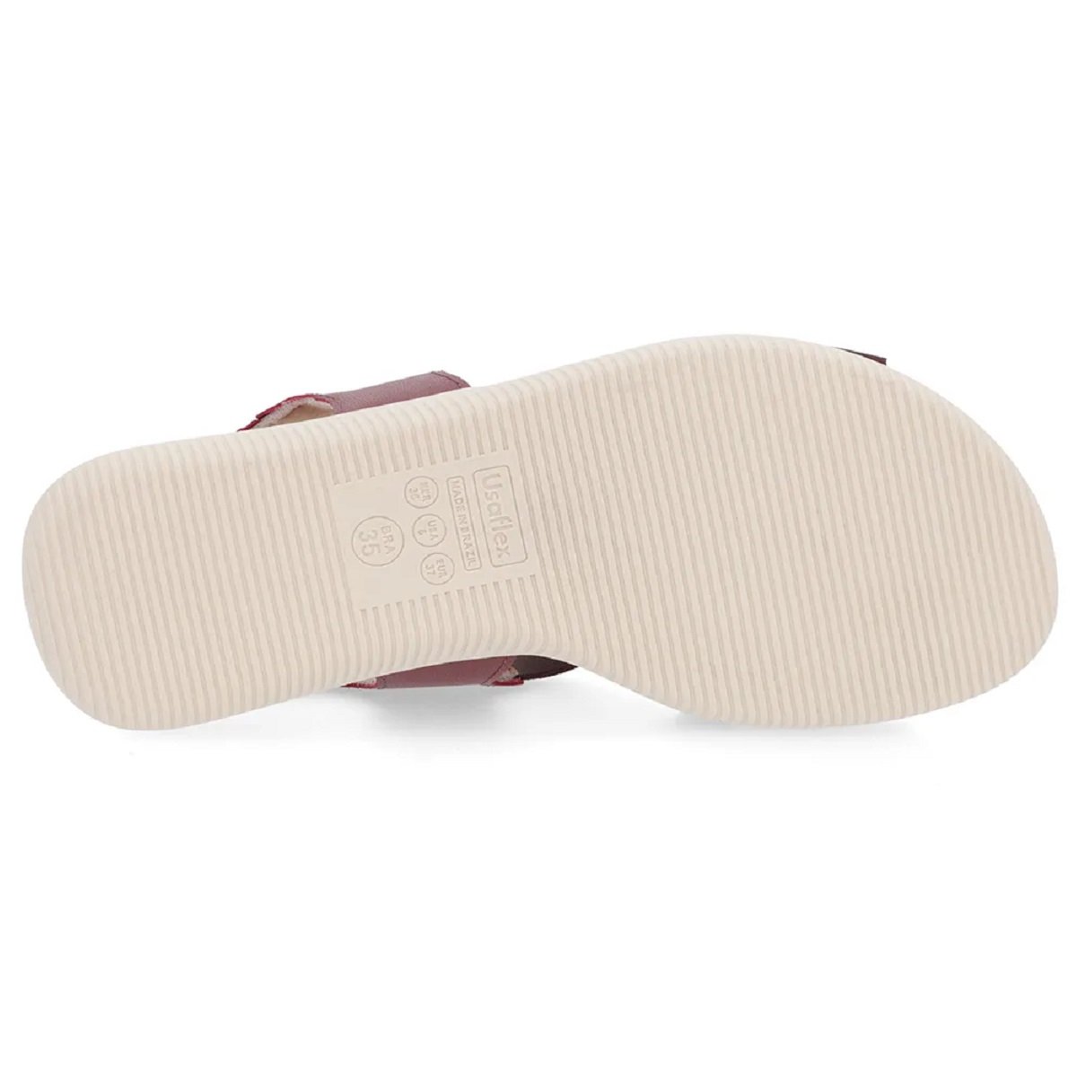 Sandália Usaflex Rasteira Tecido Elastano com Tira Elástica Vinho 5