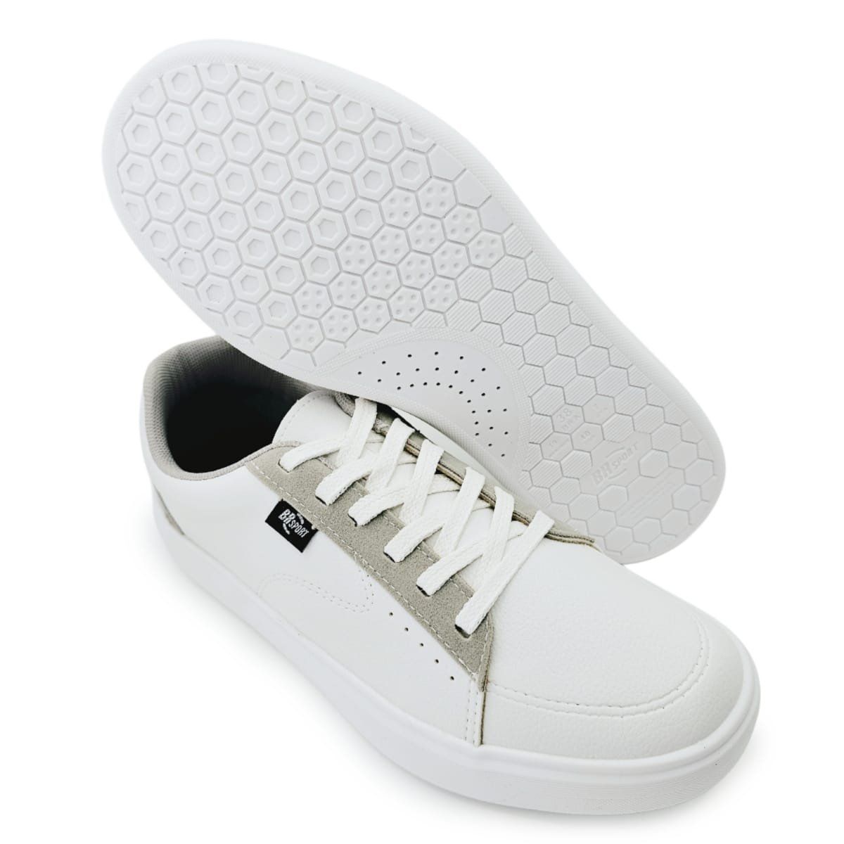 Tênis Casual Ortopédico Masculino BRsport Conforto e Estilo Branco 5