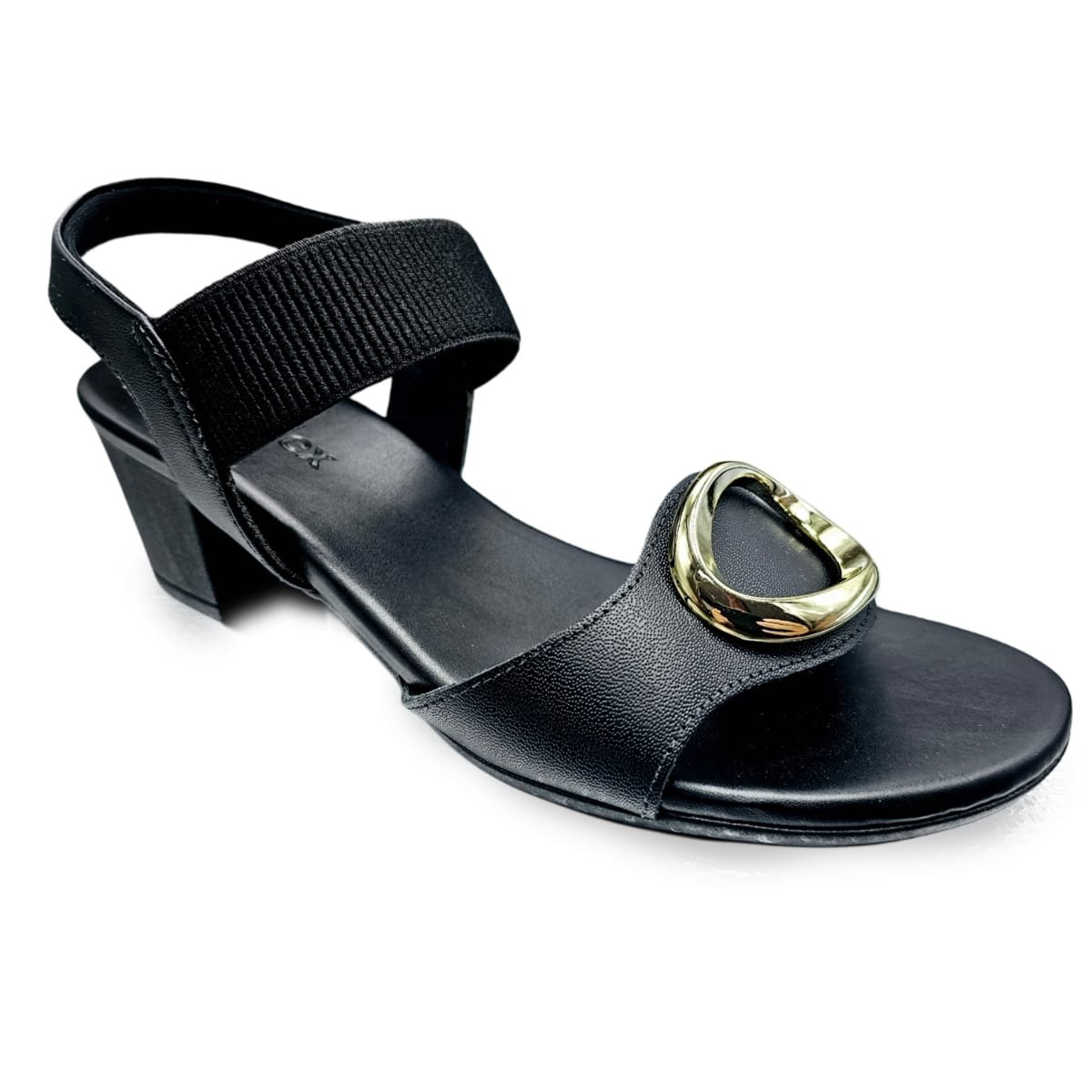 Sandália Usaflex Salto Bloco Médio com Ajuste Elástico Preto 2