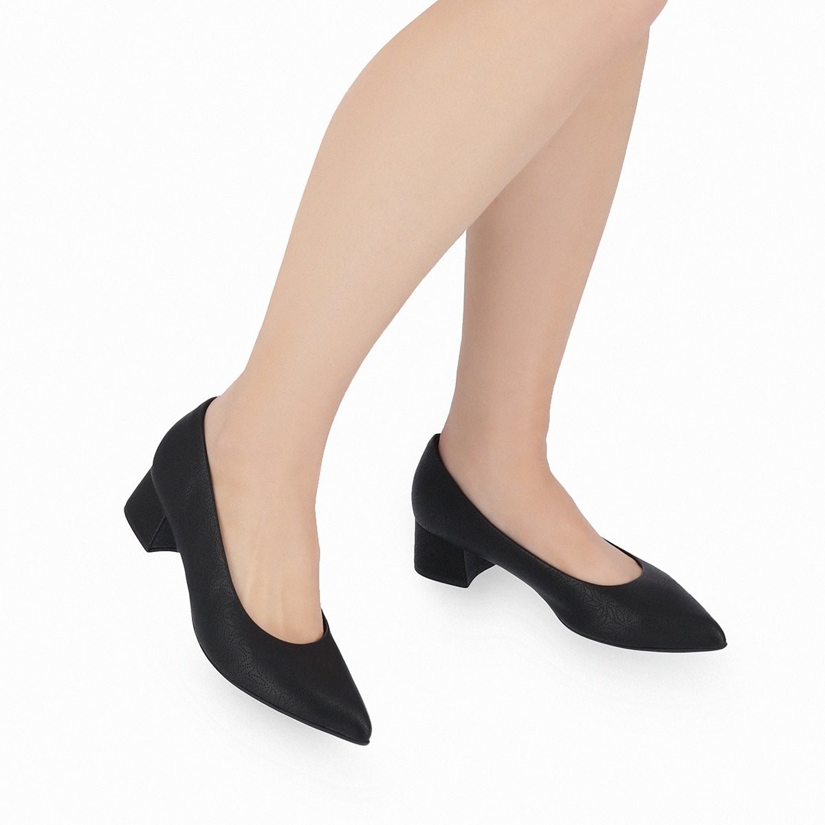 Sapato Piccadilly Taci Salto Médio Ideal Uniforme Elegânte Preto 2