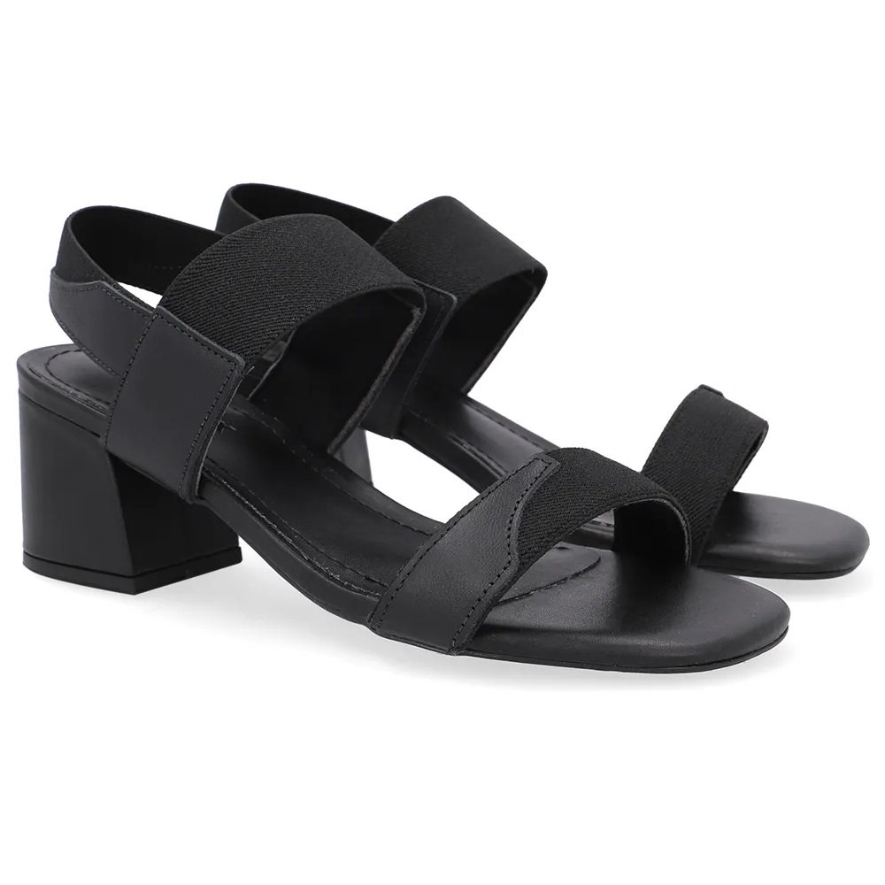 Sandália Usaflex Bico Quadrado Conforto Calce Fácil e Estilo Preto 2