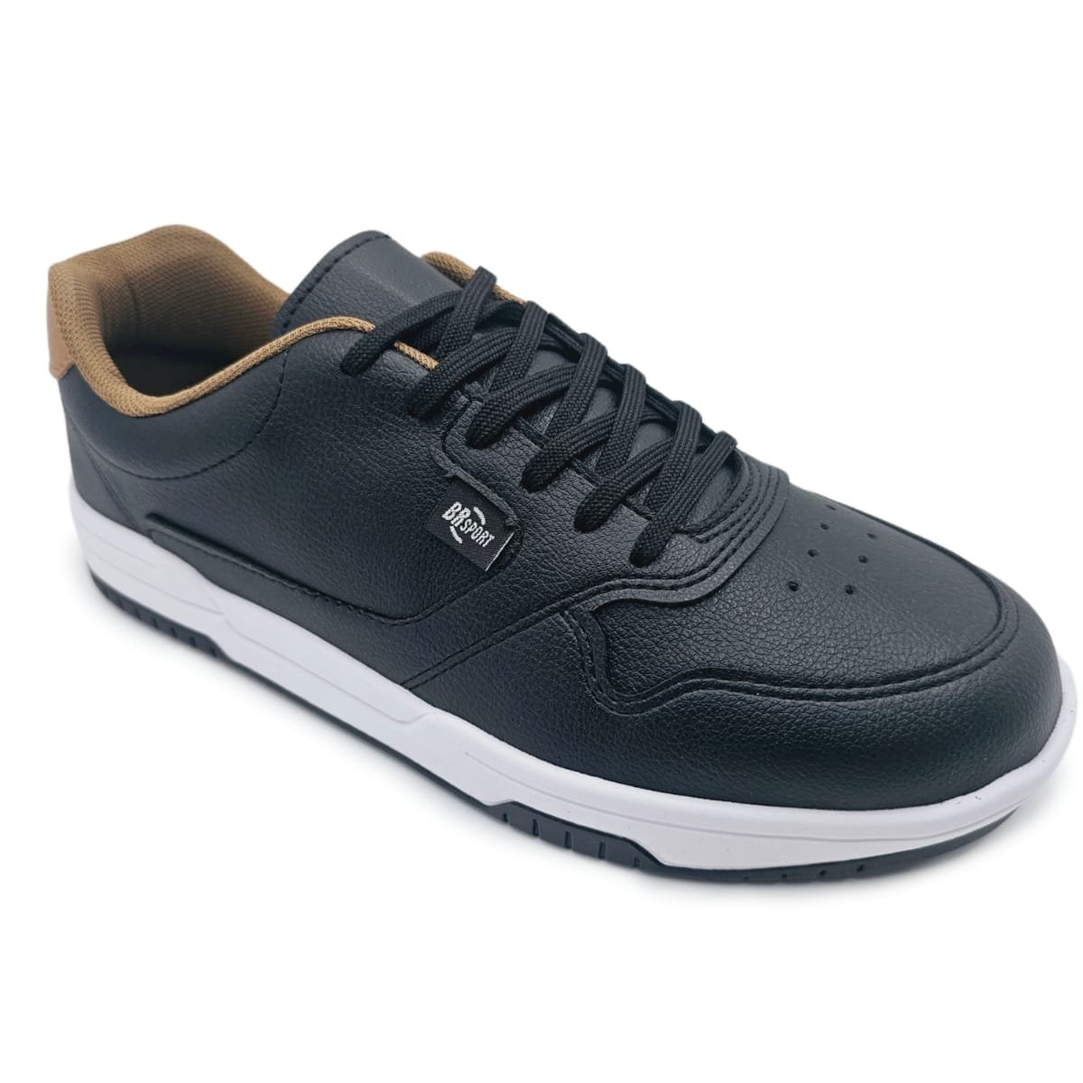 Tenis Masculino Casual BRsport com Cadarço Conforto e Estilo Preto 2