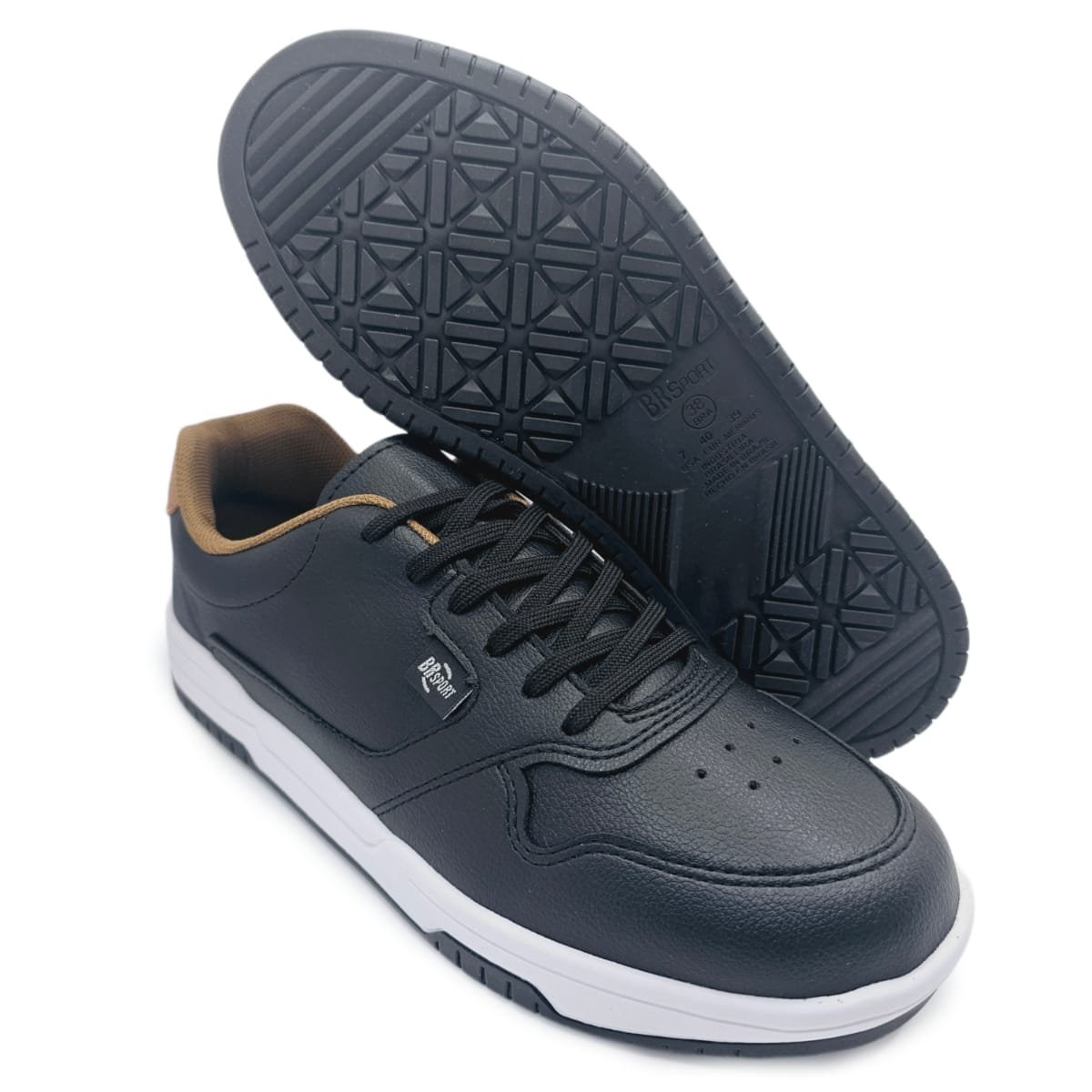 Tenis Masculino Casual BRsport com Cadarço Conforto e Estilo Preto 5