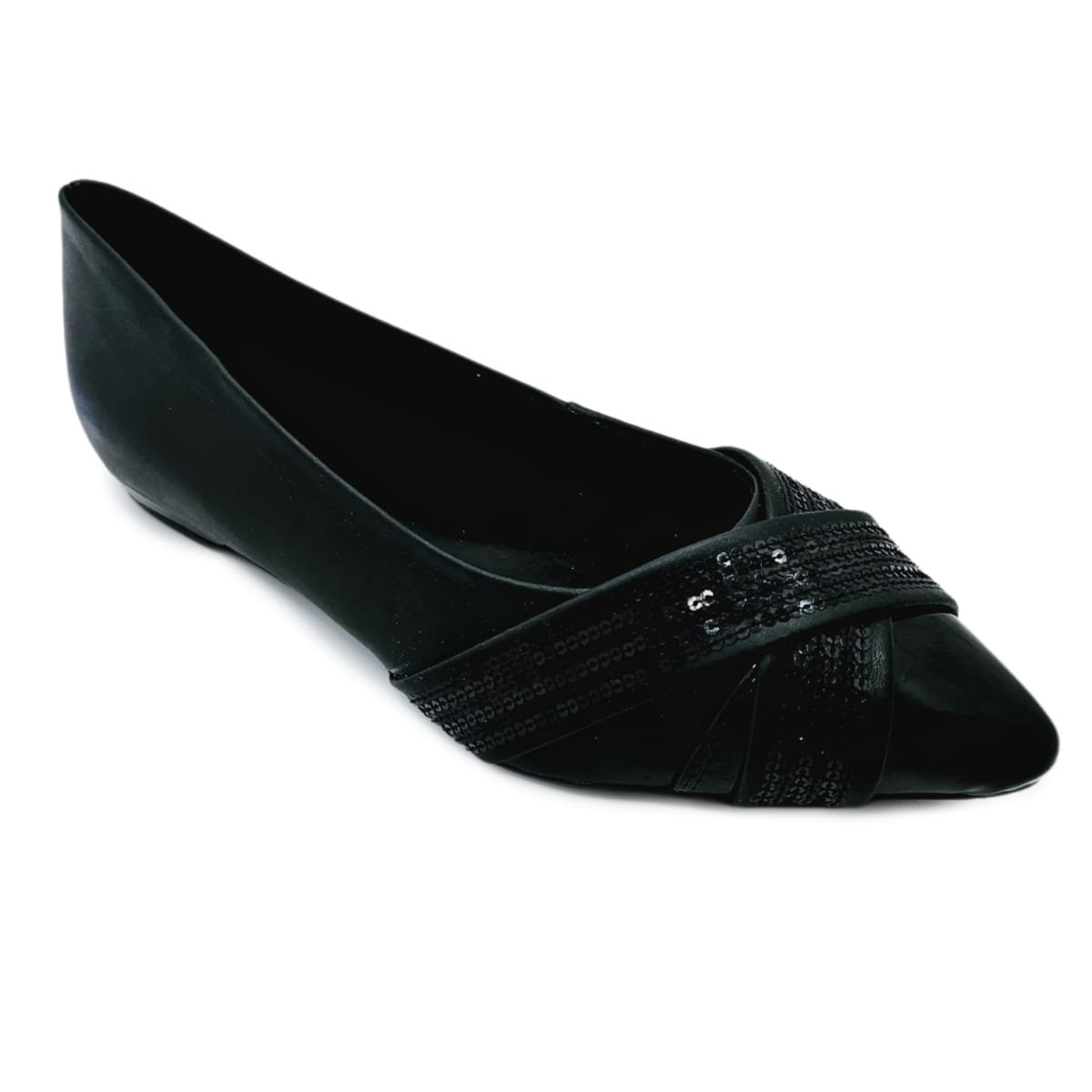 Sapatilha Careflex Bico Fino com Paete Preto 2