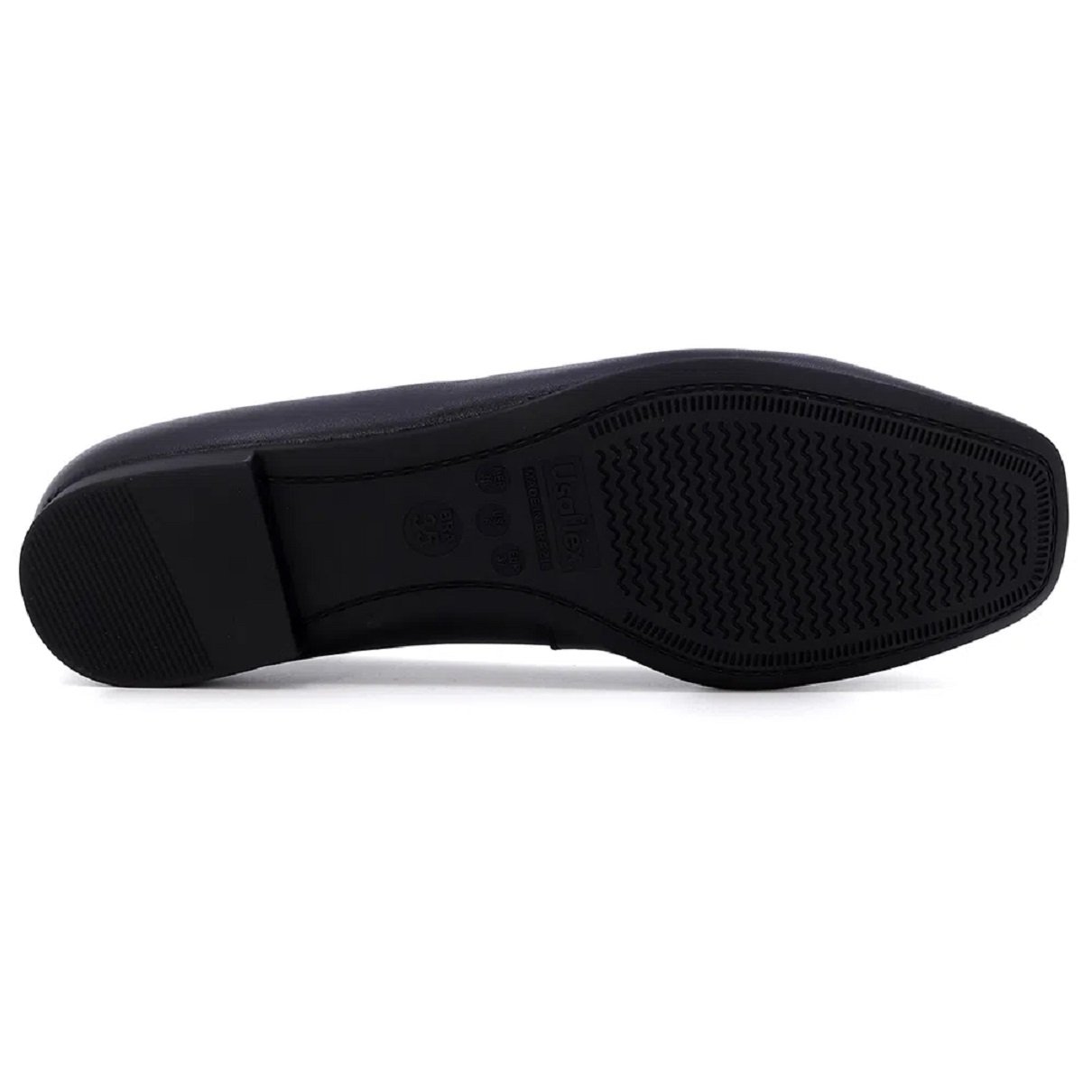 Sapatilha Usaflex em Couro com Laço em Cristais Elegância Preto 5