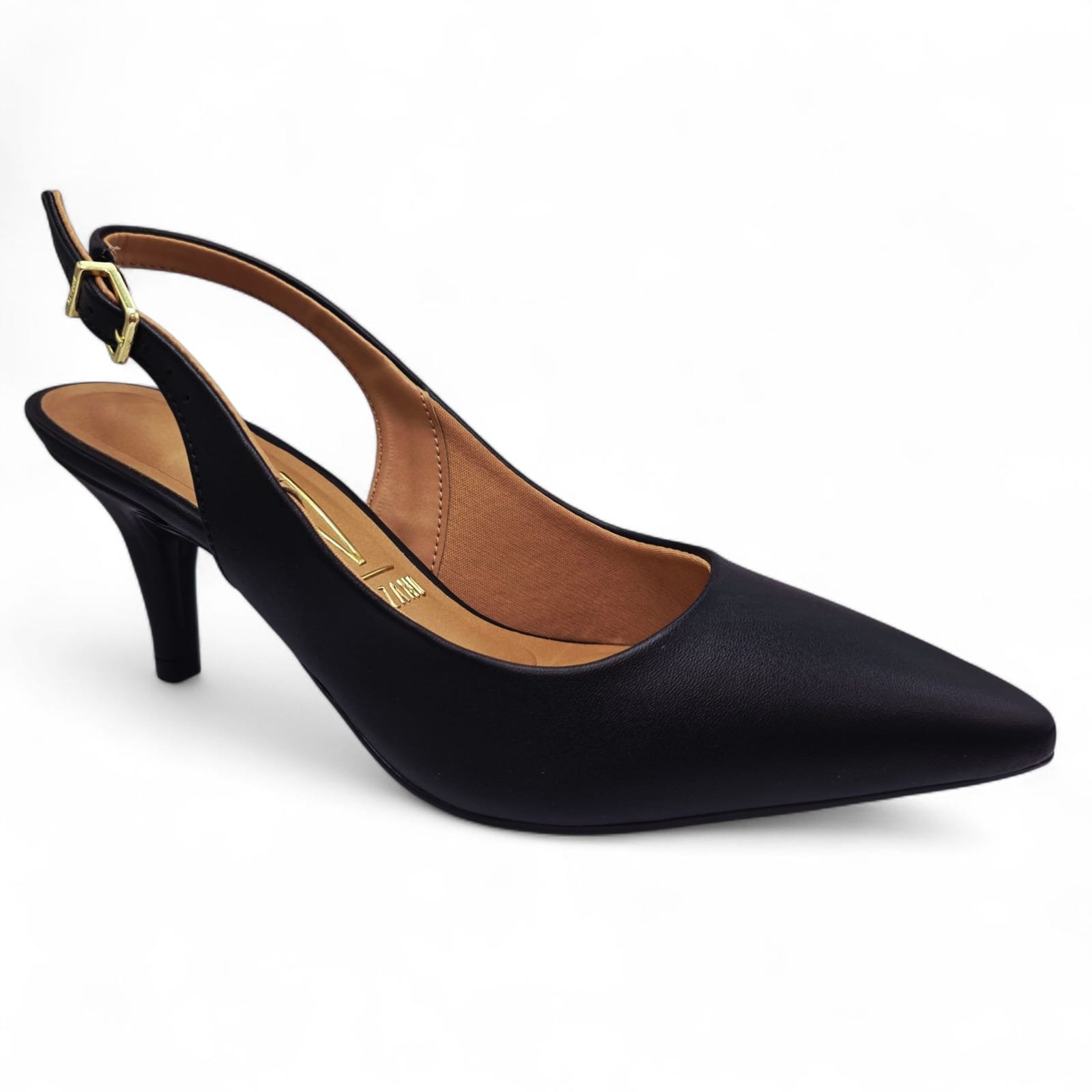 Sapato Vizzano Bico Fino Slingback Salto Fino 7cm Preto 2