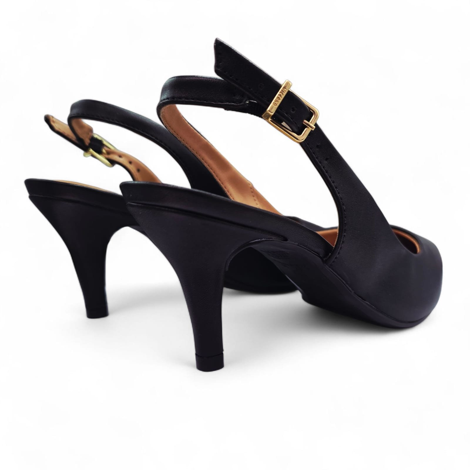 Sapato Vizzano Bico Fino Slingback Salto Fino 7cm Preto 4