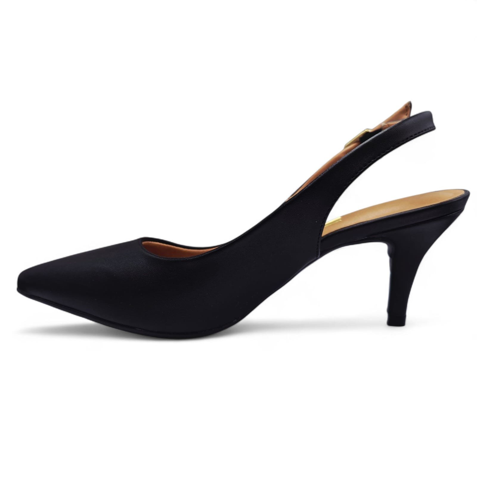 Sapato Vizzano Bico Fino Slingback Salto Fino 7cm Preto 5