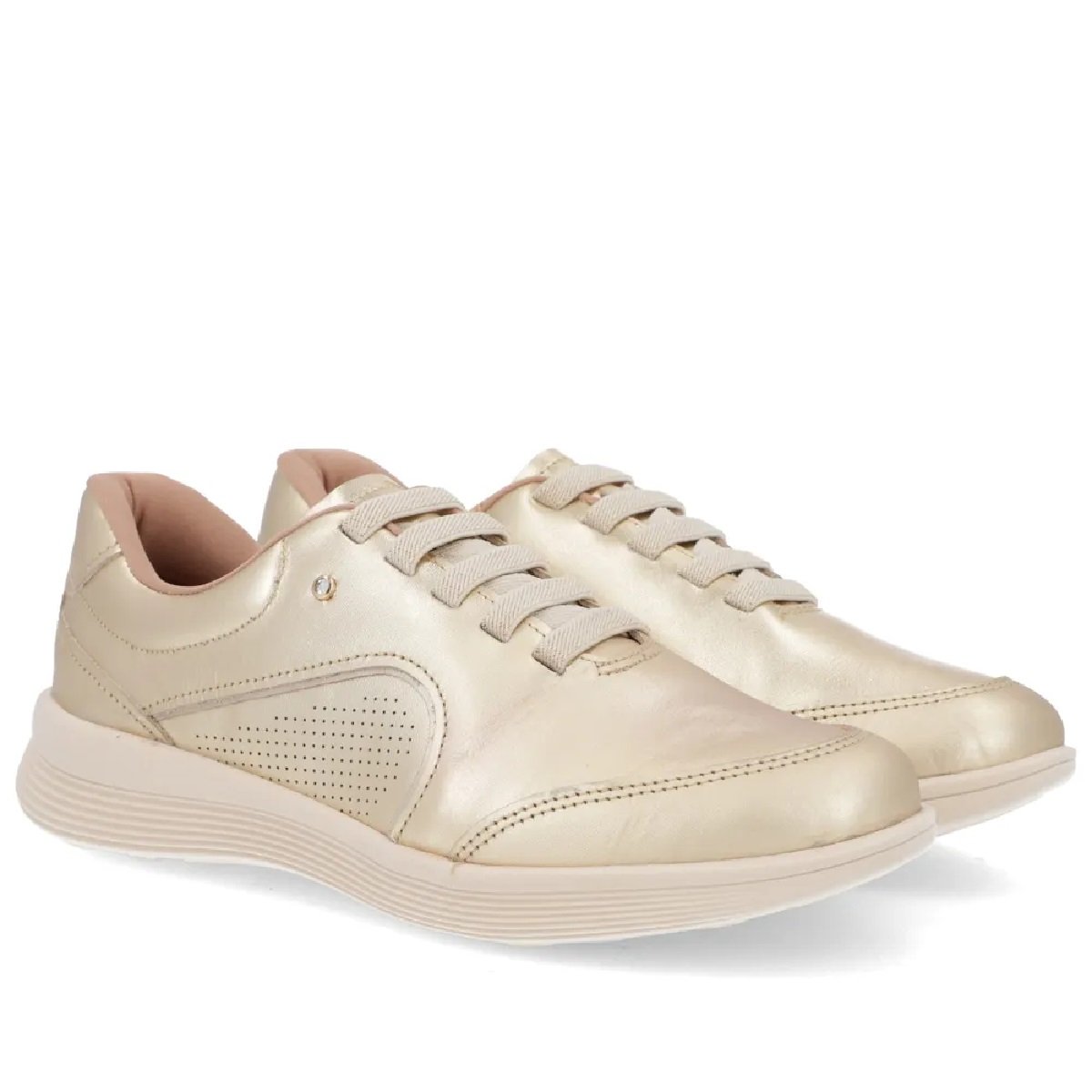 Tênis Usaflex em Couro ? Conforto e Praticidade Dourado 2