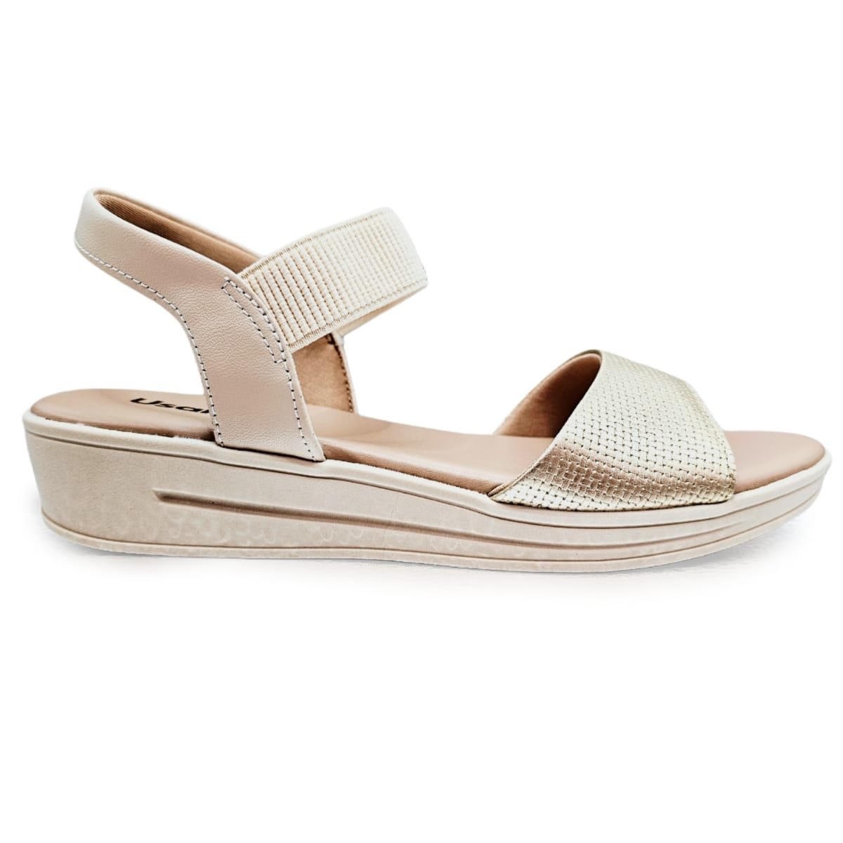 Sandália Usaflex Plataforma com Ajuste Elástico Confortável