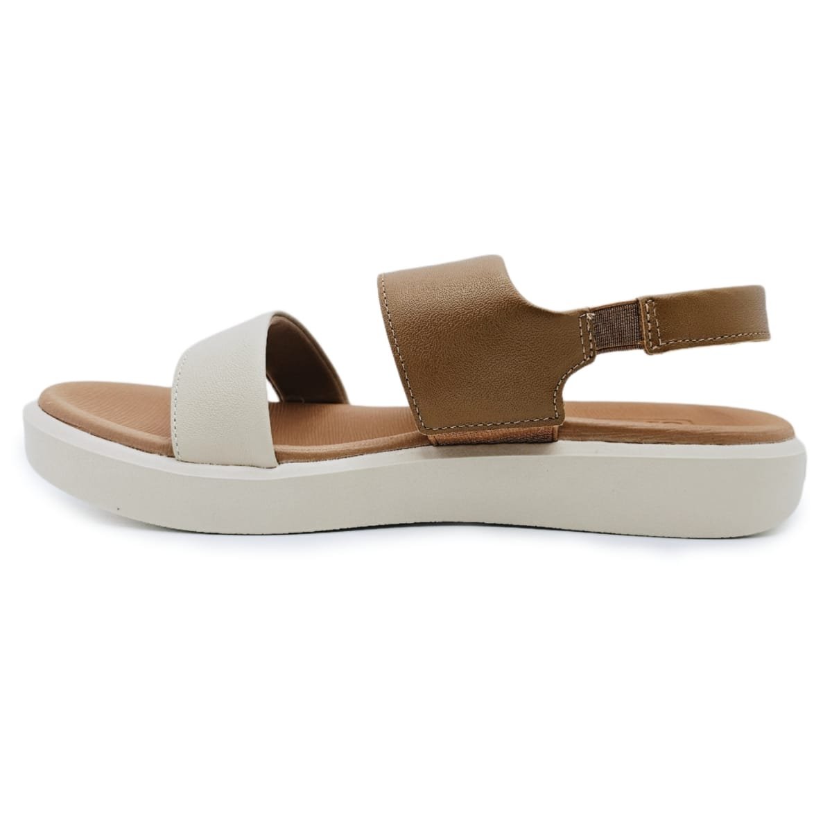 Sandalia Usaflex Plataforma em Couro com Ajuste Elástico Marrom 4