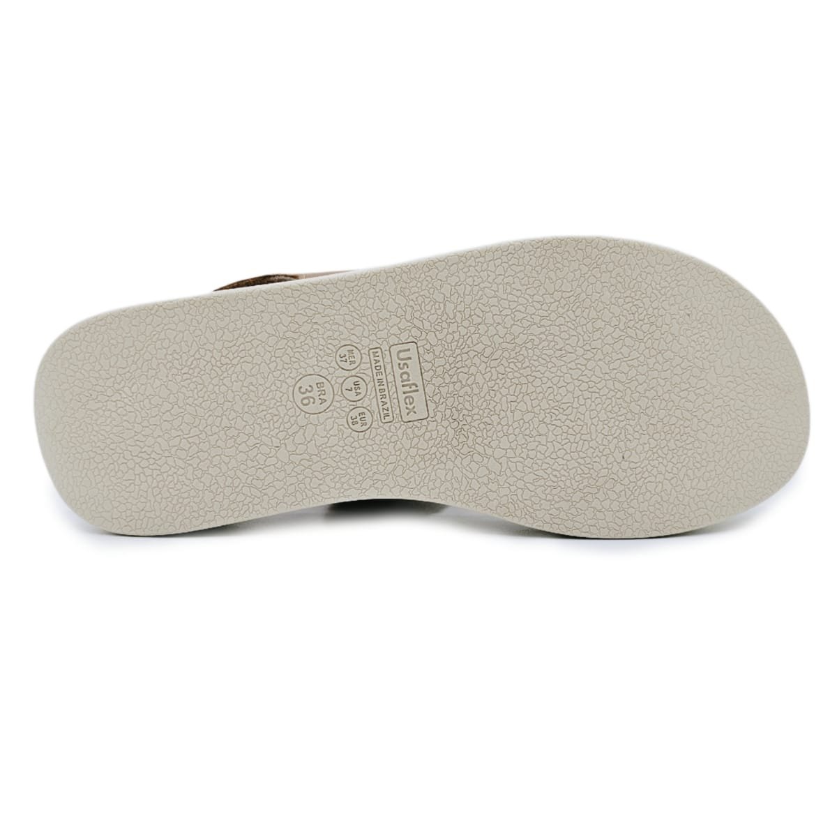 Sandalia Usaflex Plataforma em Couro com Ajuste Elástico Marrom 6