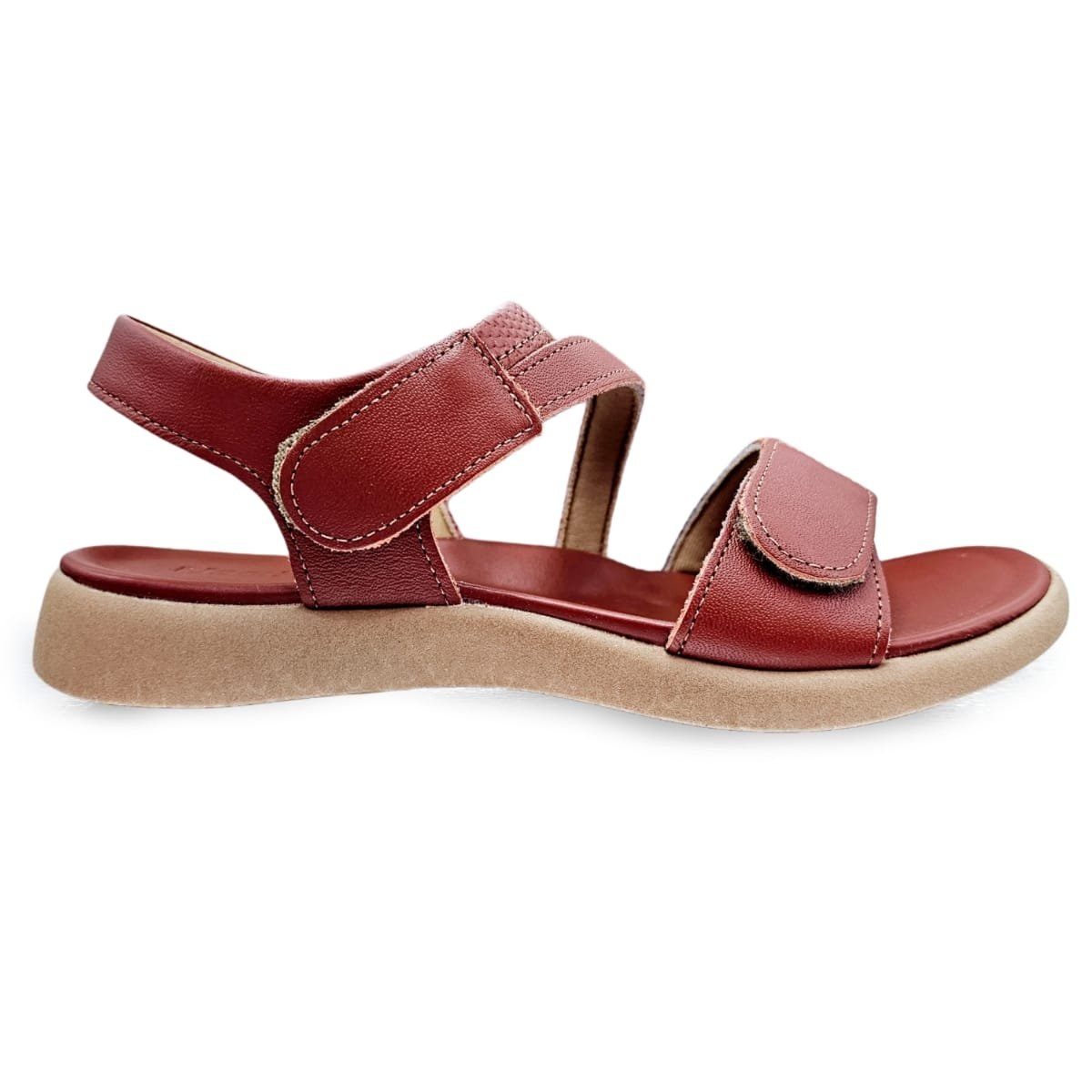 Sandália Feminina Usaflex Couro Tira Ajustável Conforto