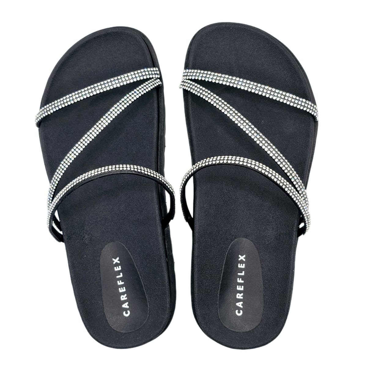 Chinelo com Brilho Strass Confortável Careflex Anatômico