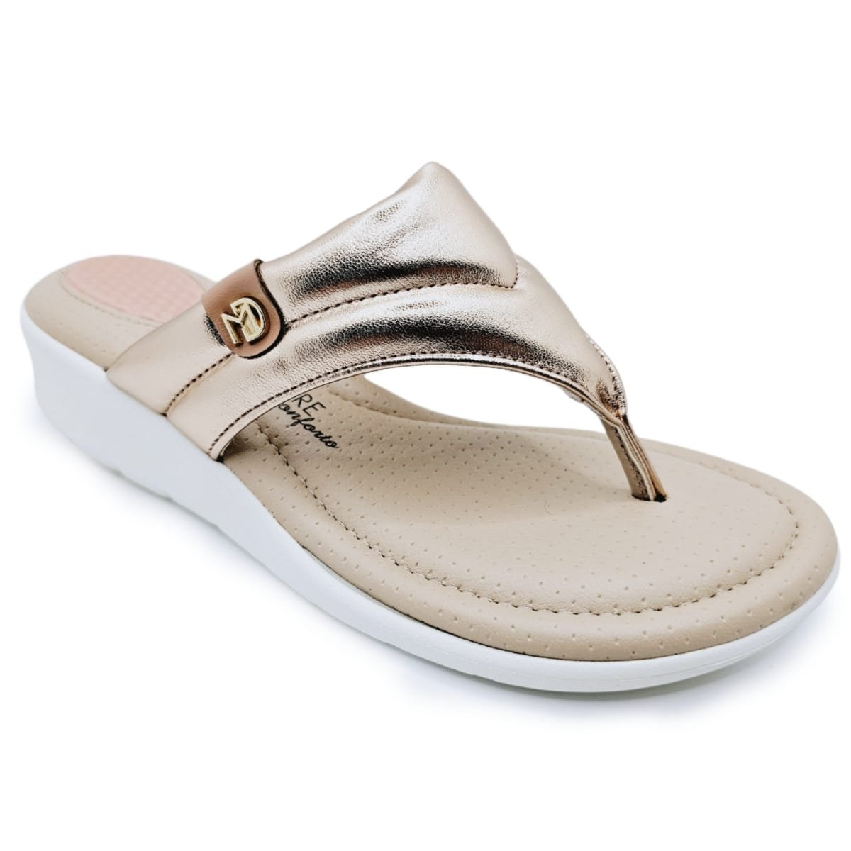 Chinelo Modare Acolchoado com Amortecedor Conforto e Estilo Ouro 2