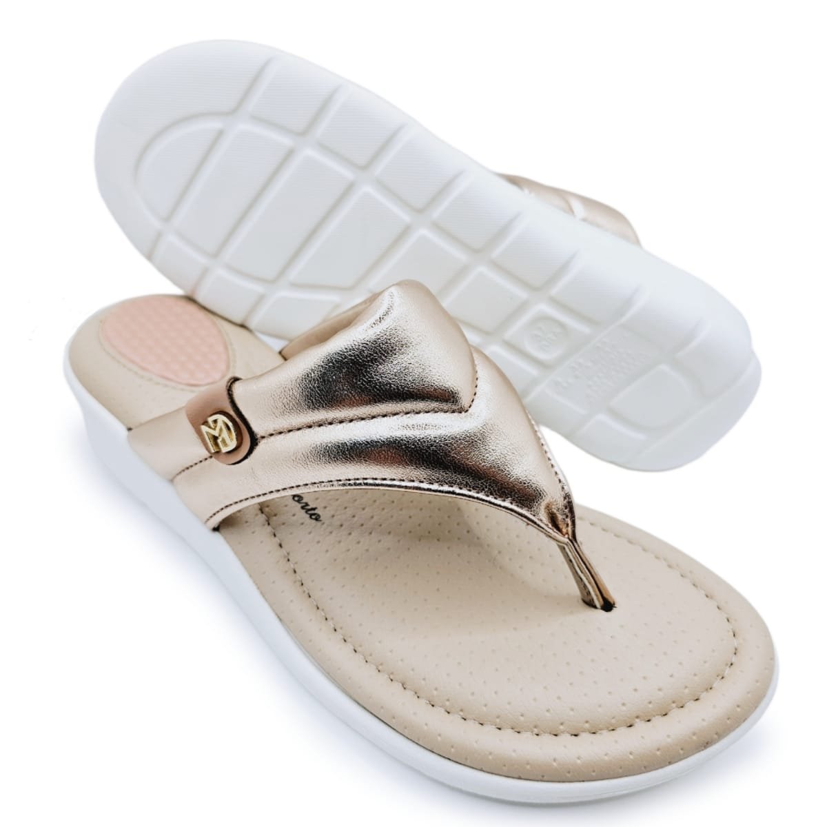 Chinelo Modare Acolchoado com Amortecedor Conforto e Estilo Ouro 6