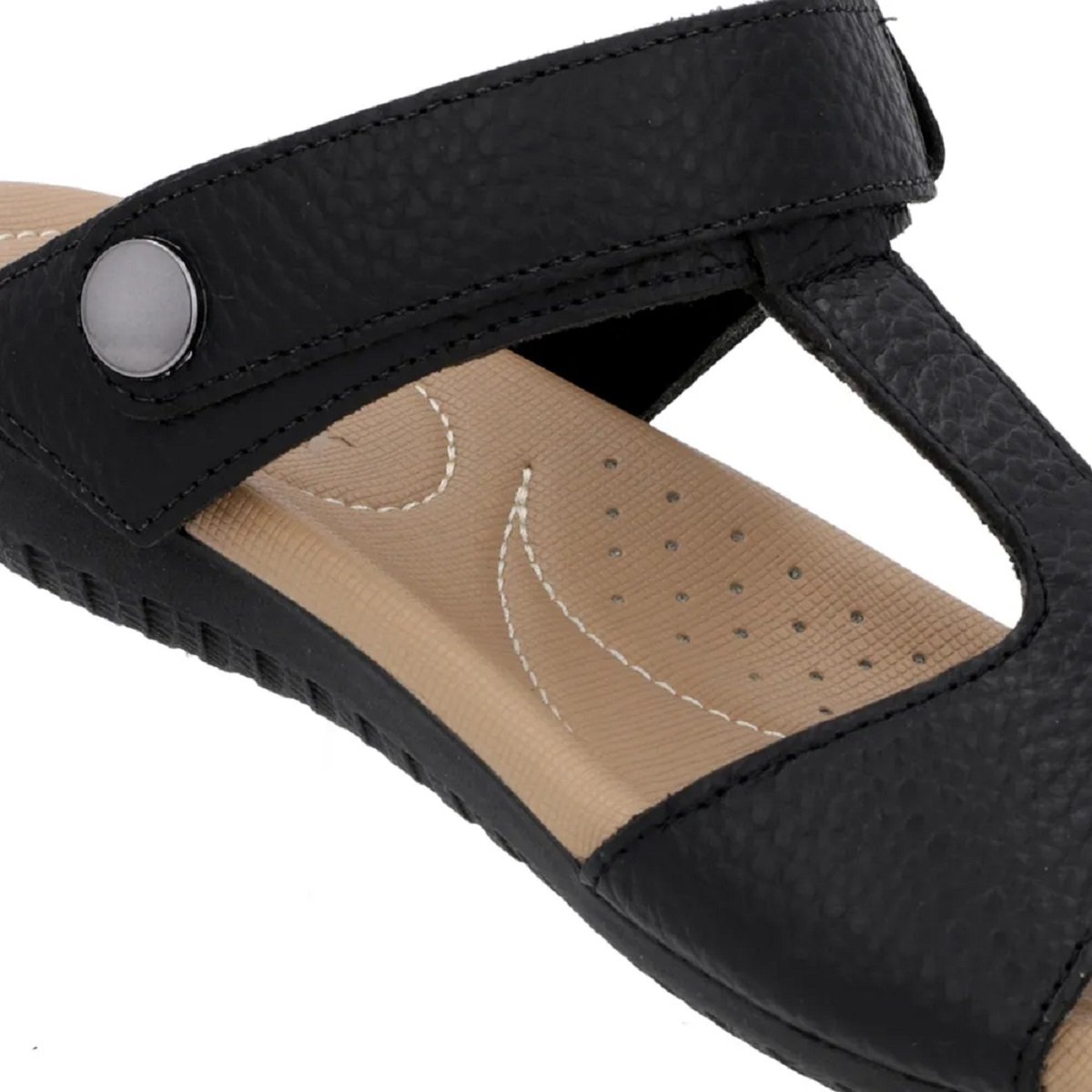 Sandália Usaflex Couro Ajustável Reversível - Versatilidade Preto 2