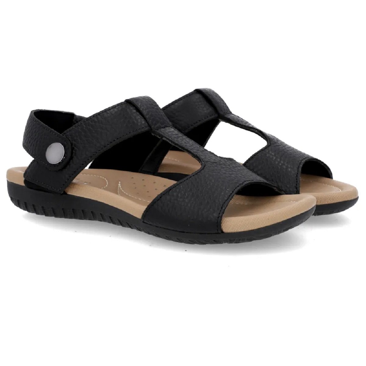 Sandália Usaflex Couro Ajustável Reversível - Versatilidade Preto 3