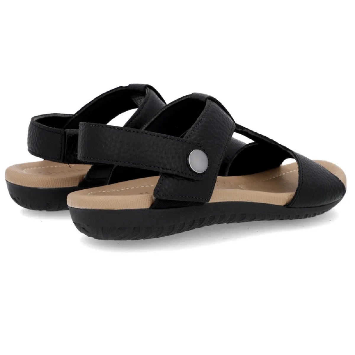 Sandália Usaflex Couro Ajustável Reversível - Versatilidade Preto 4