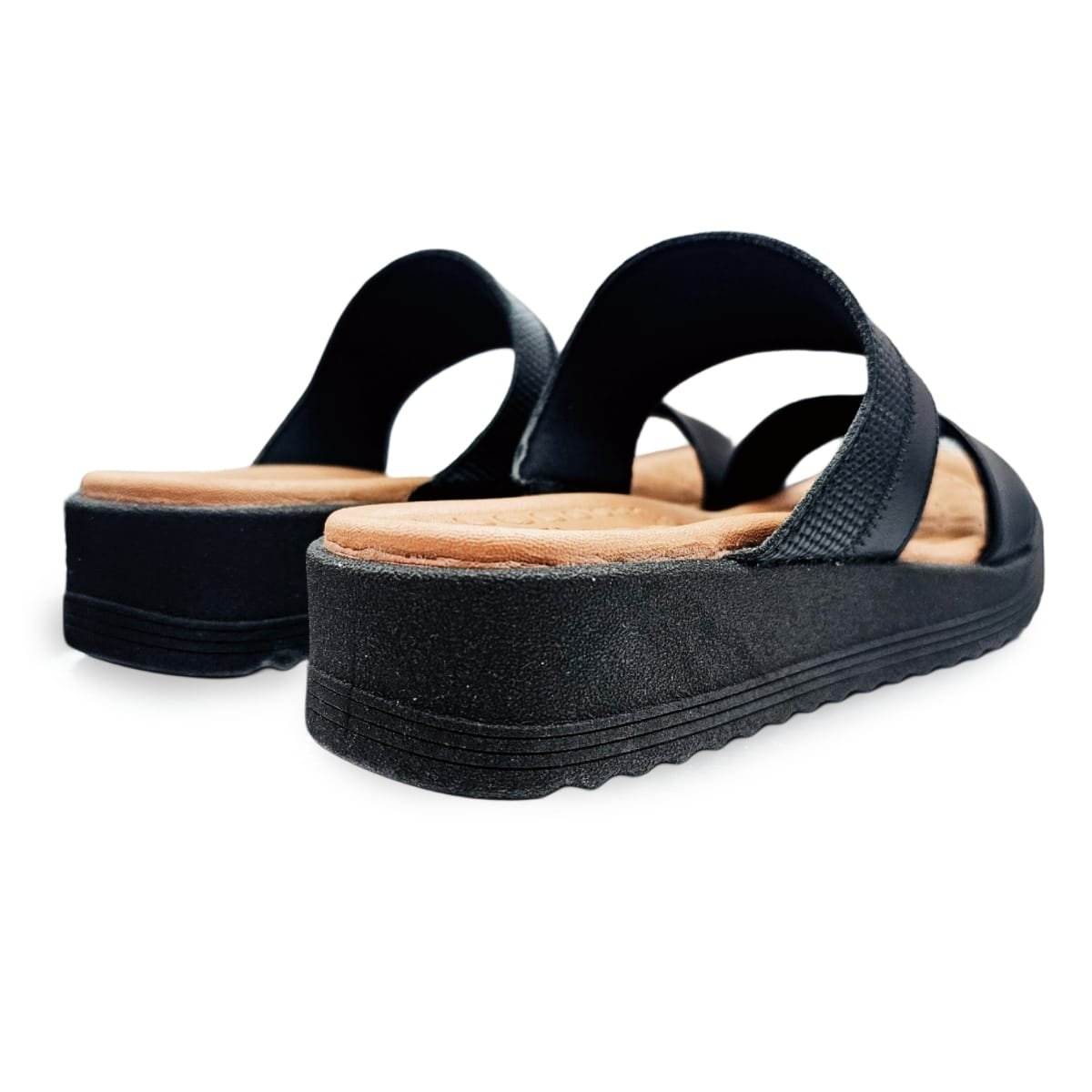 Tamanco Usaflex Plataforma Palmilha Massageadora Conforto Preto 3