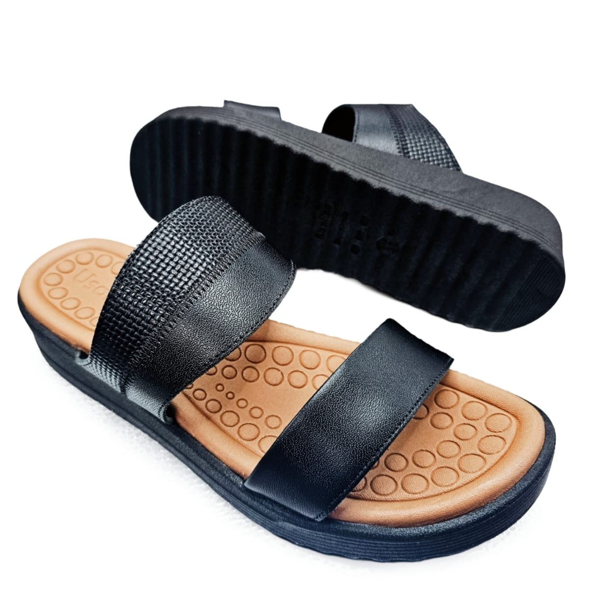 Tamanco Usaflex Plataforma Palmilha Massageadora Conforto Preto 5