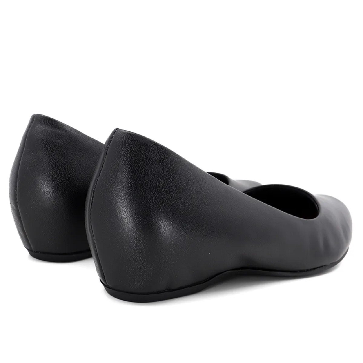 Sapatilha Usaflex Couro com Salto Embutido Preto 4