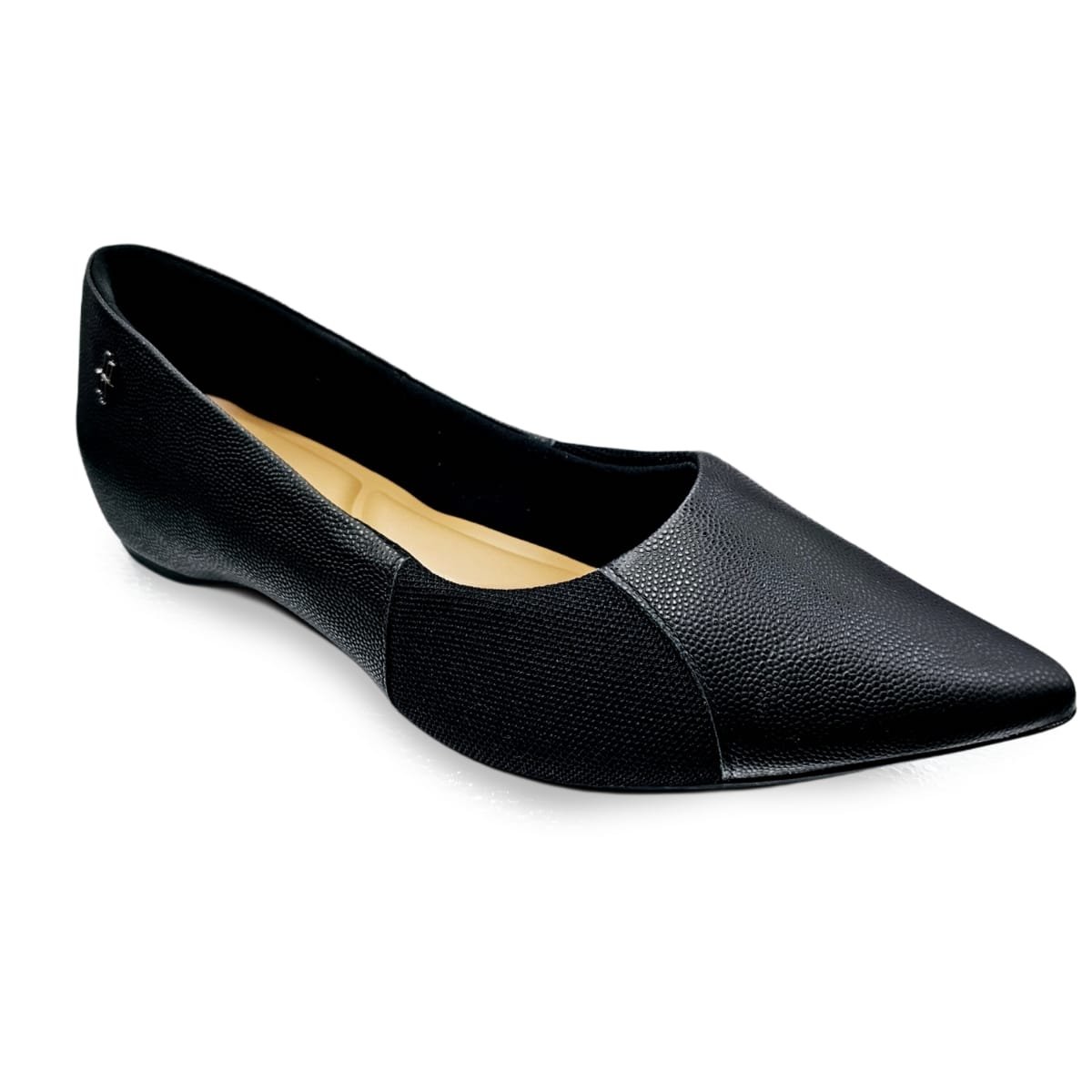 Sapatilha Usaflex Bico Fino com Salto Embutido Joanete Preto 2