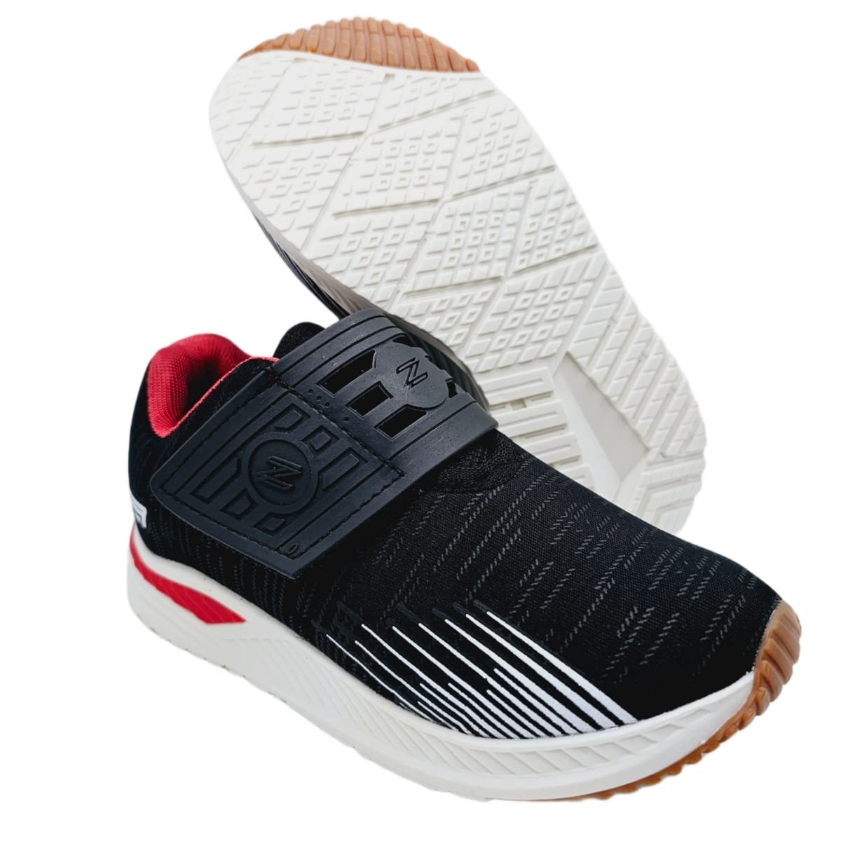 Tênis Ortopédico ZS Infantil Ajustável Absorve Impacto Preto/Branco 5