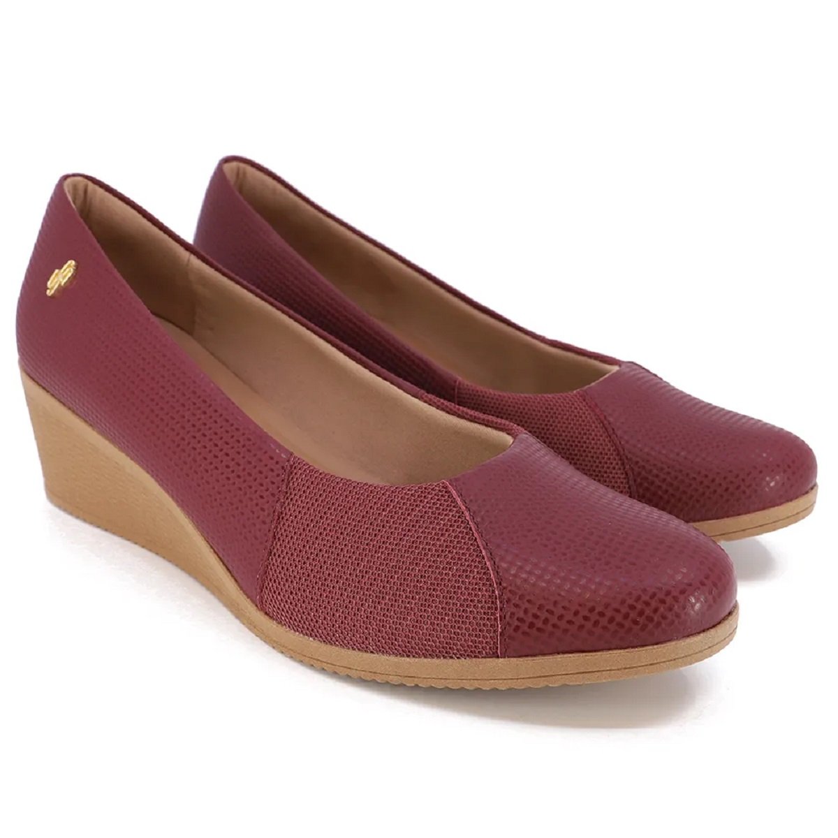Sapato Usaflex Anabela Tresse com Tecnologia para Joanetes Bordô 2
