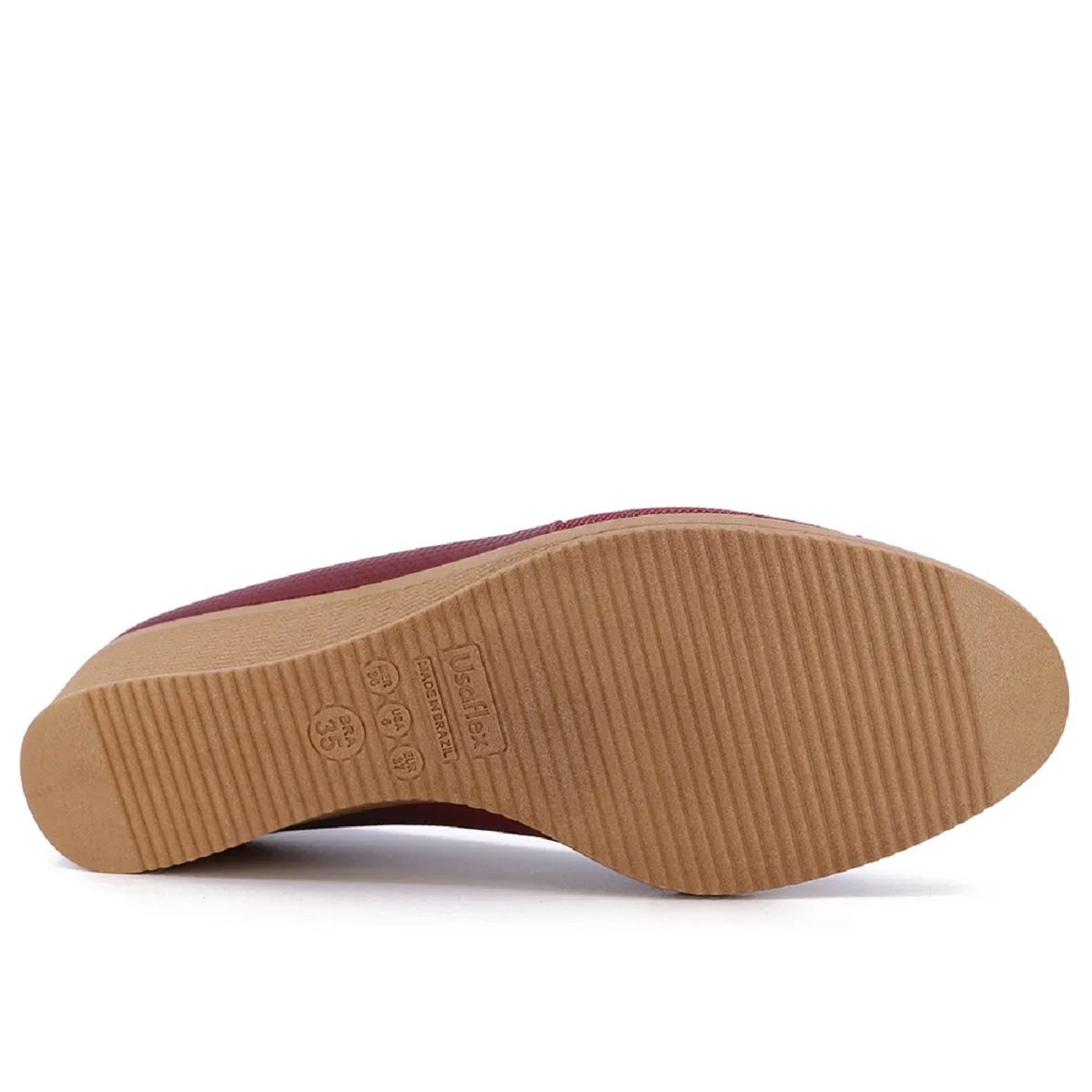 Sapato Usaflex Anabela Tresse com Tecnologia para Joanetes Bordô 5