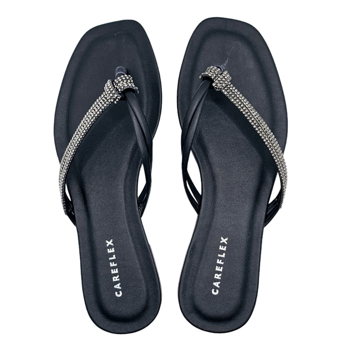 Chinelo Rasteirinha Careflex com Brilho de Strass