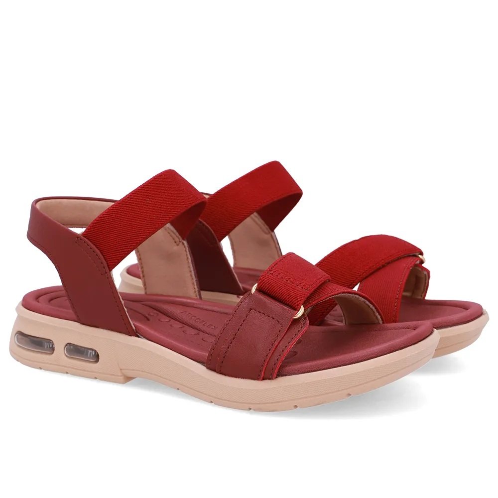 Sandália Usaflex Baixa com Amortecedor Conforto e Alívio Vermelho 3