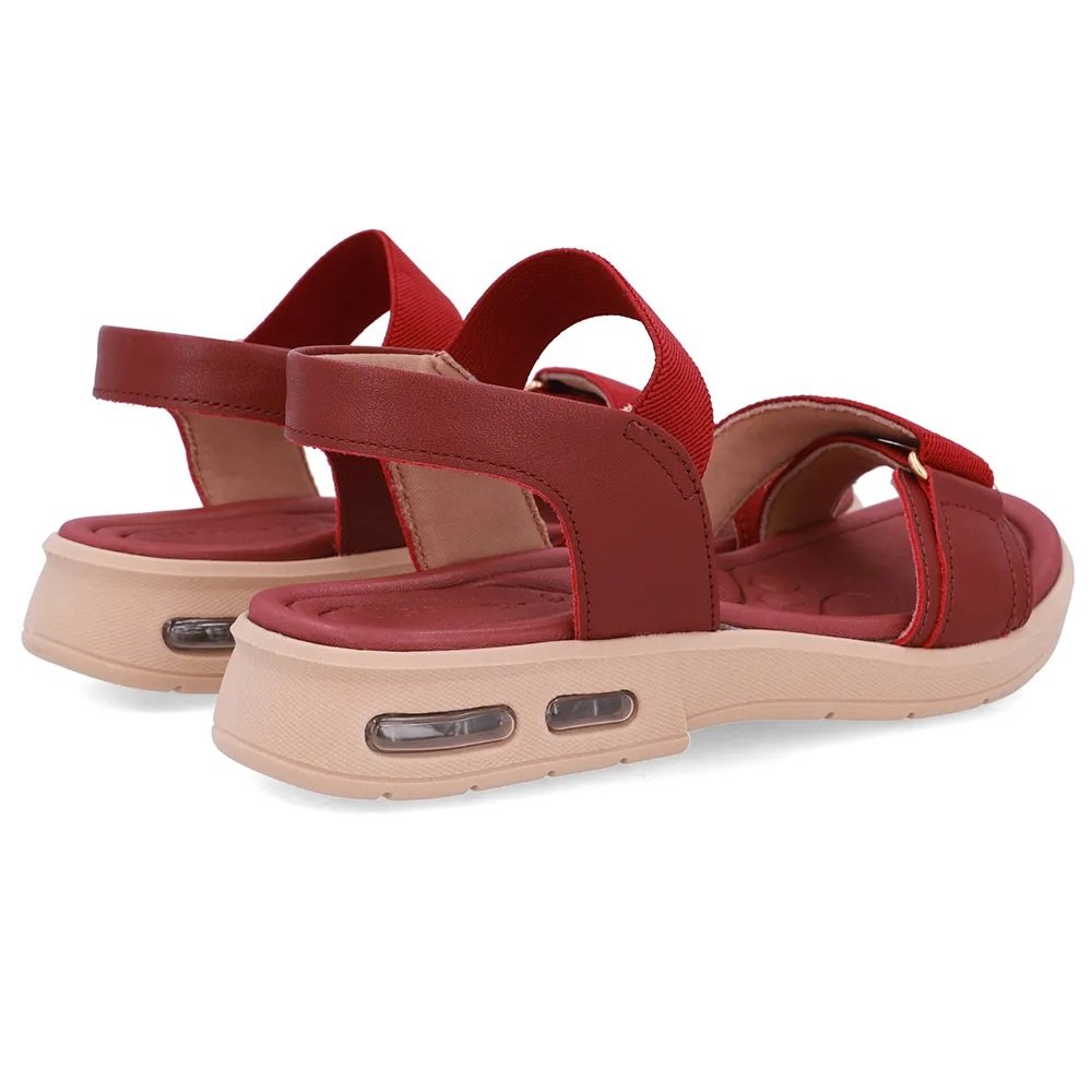 Sandália Usaflex Baixa com Amortecedor Conforto e Alívio Vermelho 4