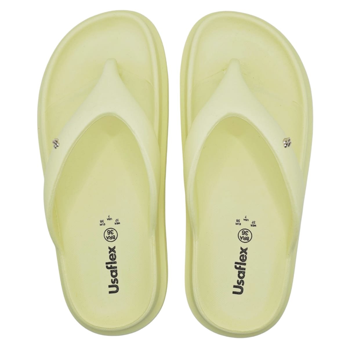Chinelo Usaflex Poofy Plataforma Estilo e Conforto Amarelo 3
