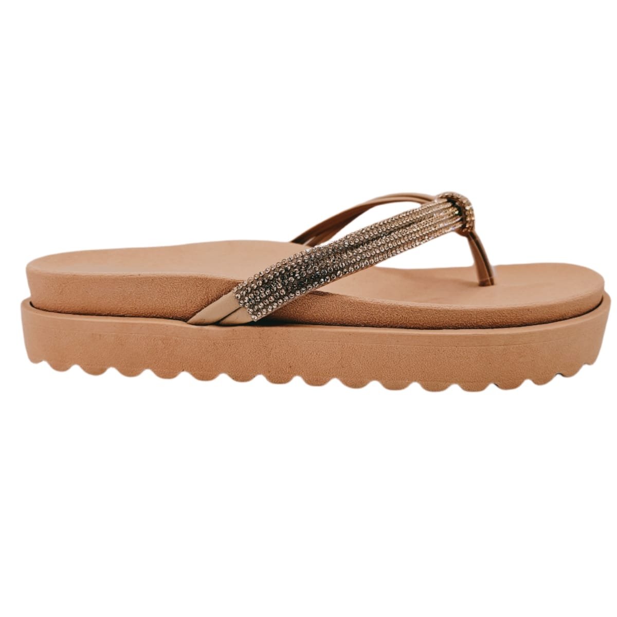 Chinelo Careflex de Dedo com Brilho e Solado Anatômico Nude 4