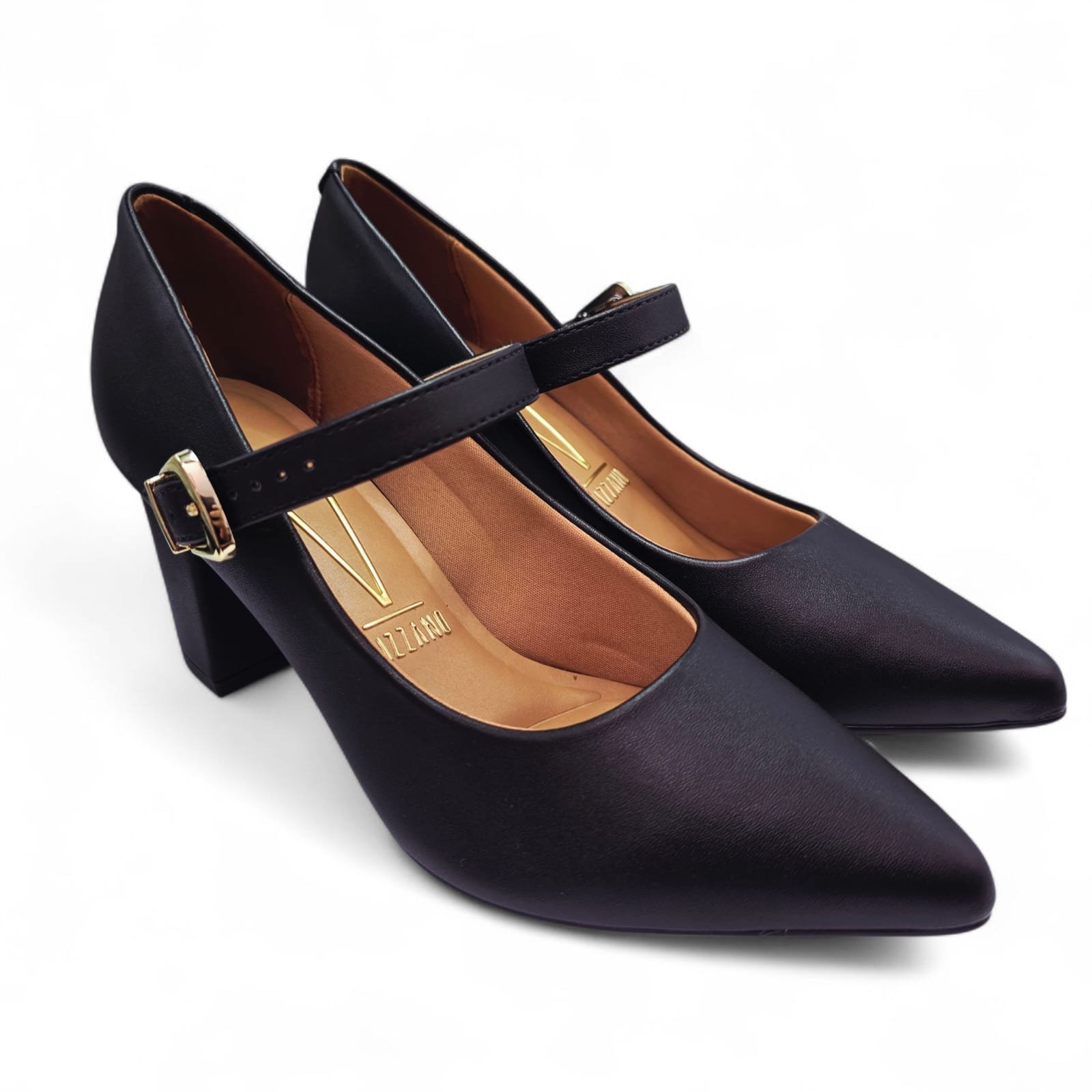 Sapato Scarpin Boneca Vizzano Salto Bloco Elegância e Conforto Preto 3