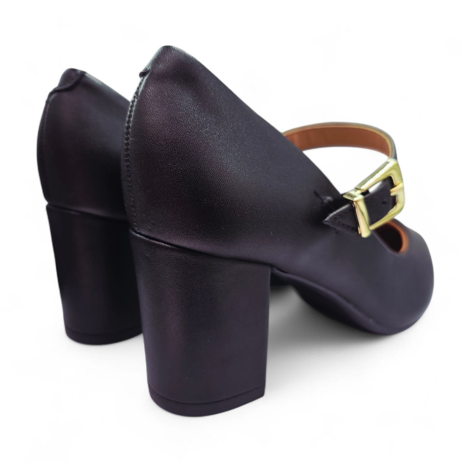 Sapato Scarpin Boneca Vizzano Salto Bloco Elegância e Conforto Preto 4