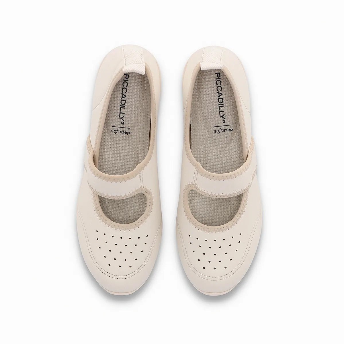 Tenis Sapatilha Piccadilly com Tira Elastica e Amortecedor Marfim 2