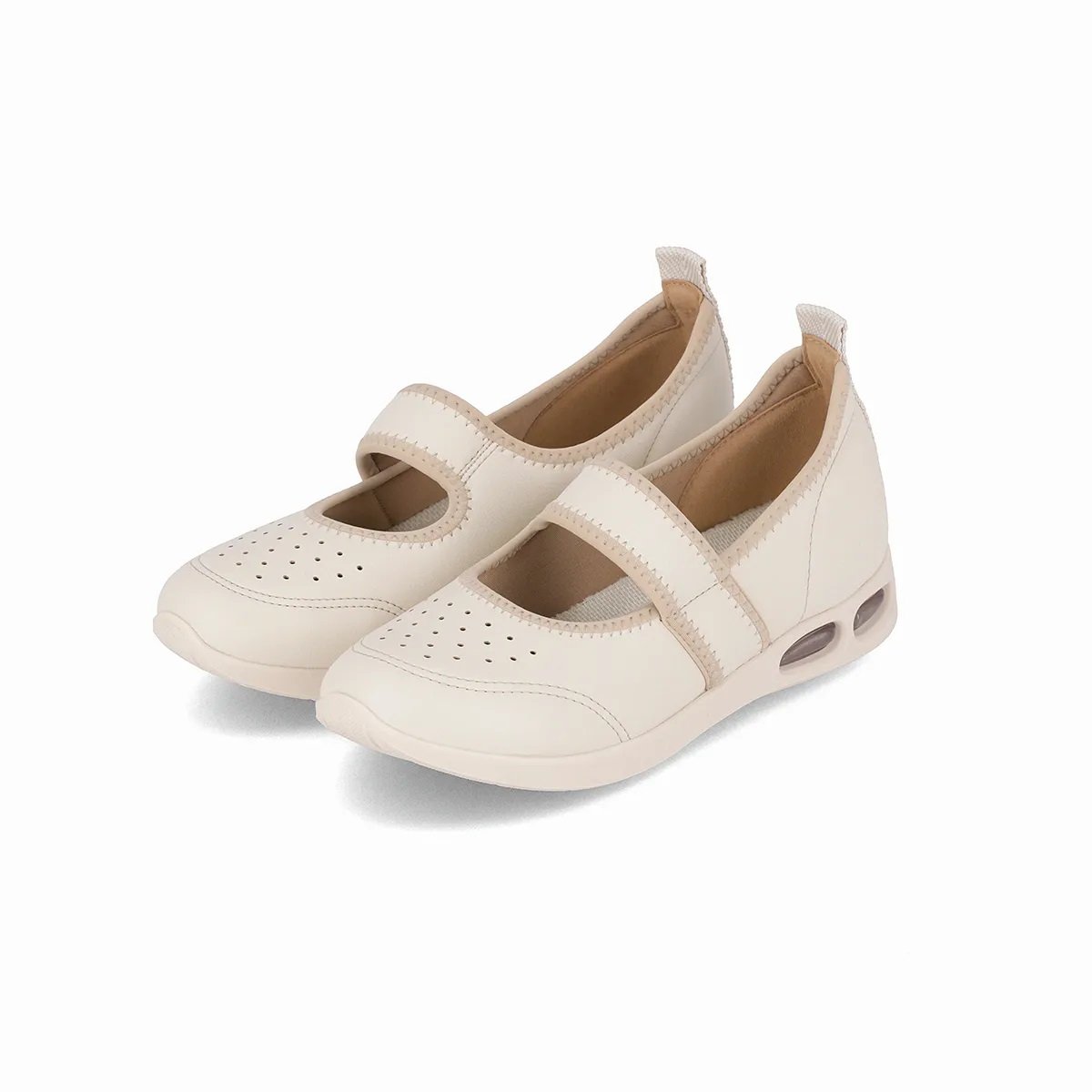 Tenis Sapatilha Piccadilly com Tira Elastica e Amortecedor Marfim 3