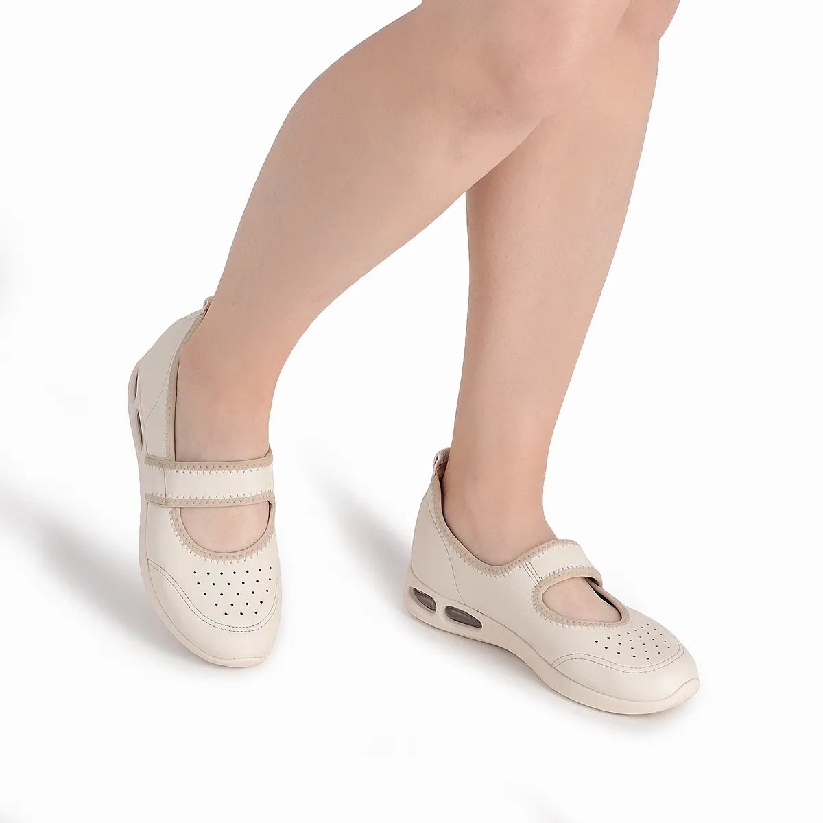 Tenis Sapatilha Piccadilly com Tira Elastica e Amortecedor Marfim 4