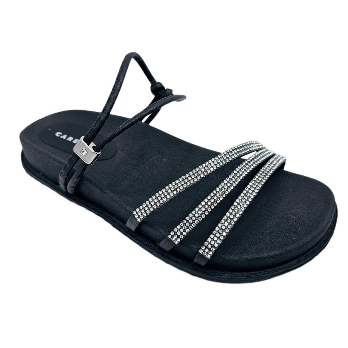 Sandália com Brilho Strass Plataforma Anatômica Careflex