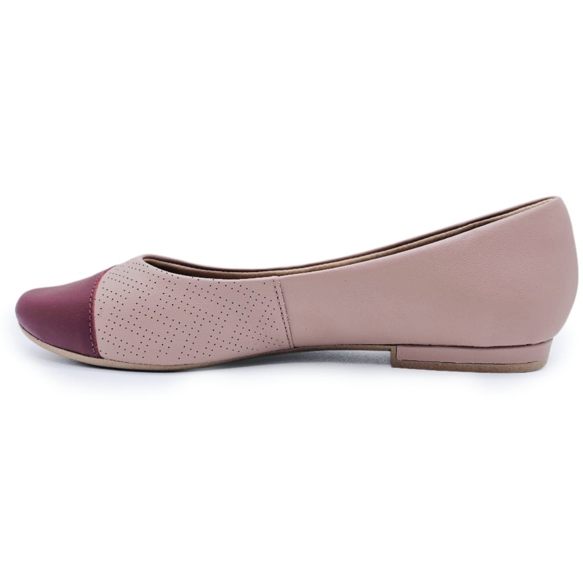 Sapatilha Usaflex em Couro Detalhe Laser Bicolor Rosa 4