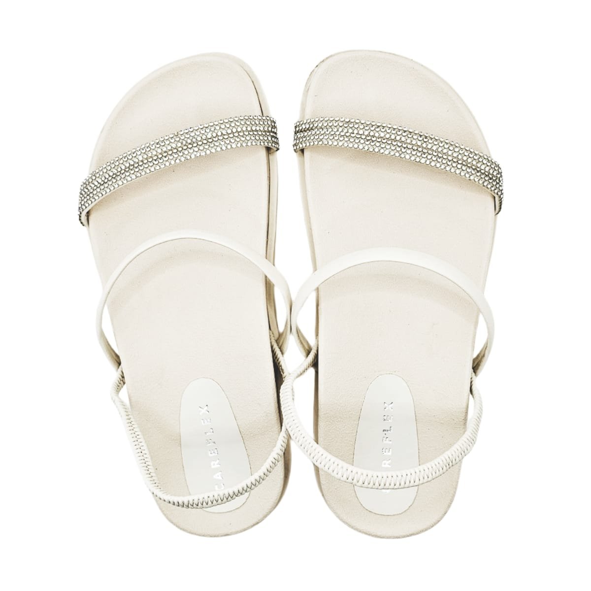 Sandália Careflex Plataforma com Brilho e Alça Elástica