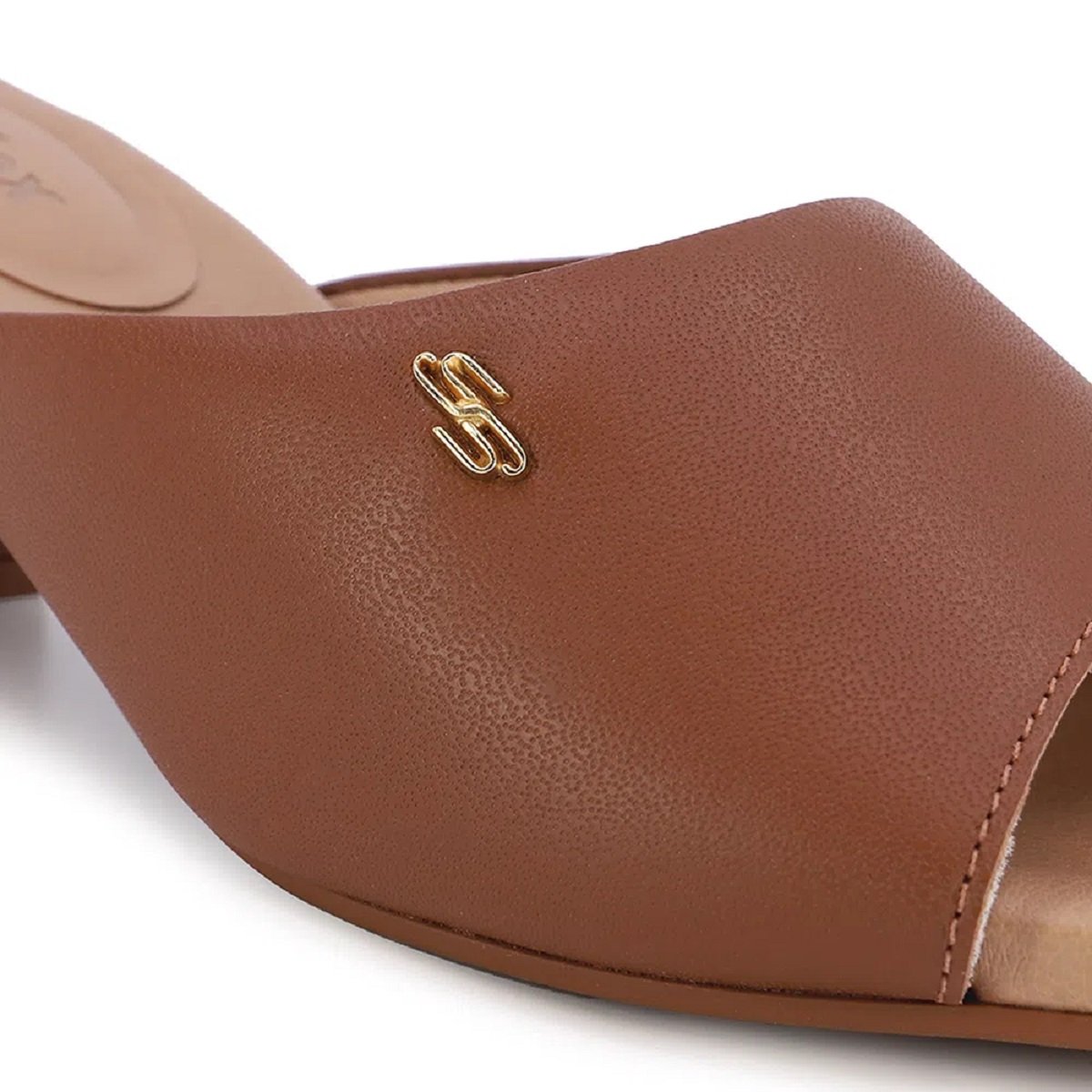 Tamanco Usaflex Salto Bloco Couro Conforto e Elegância Marrom 2