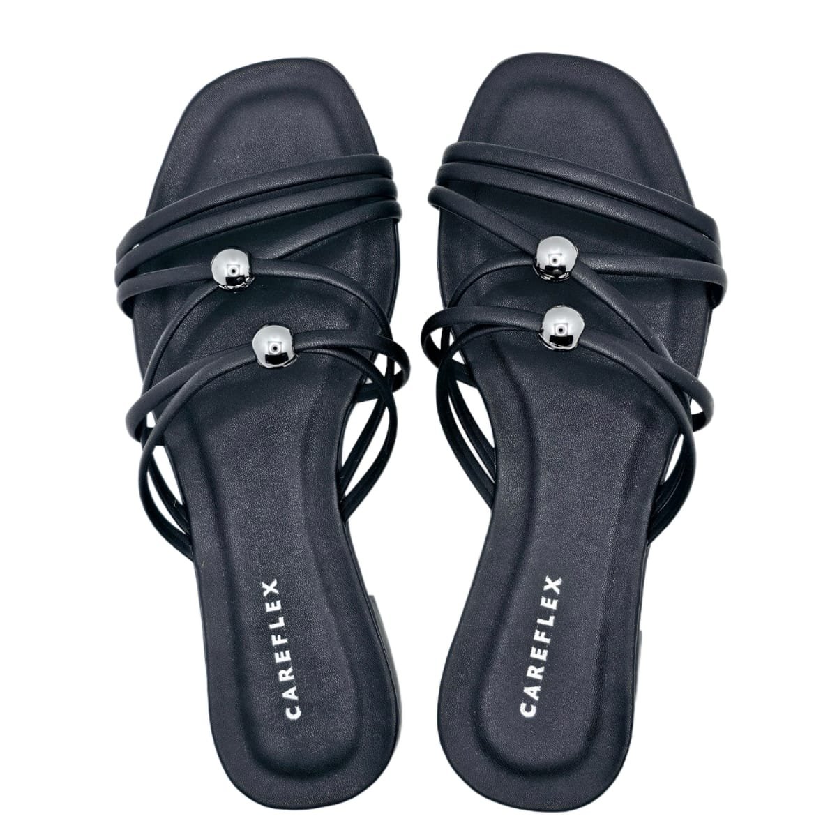 Rasteirinha com Tiras e Brilho Elegante Chinelo Careflex