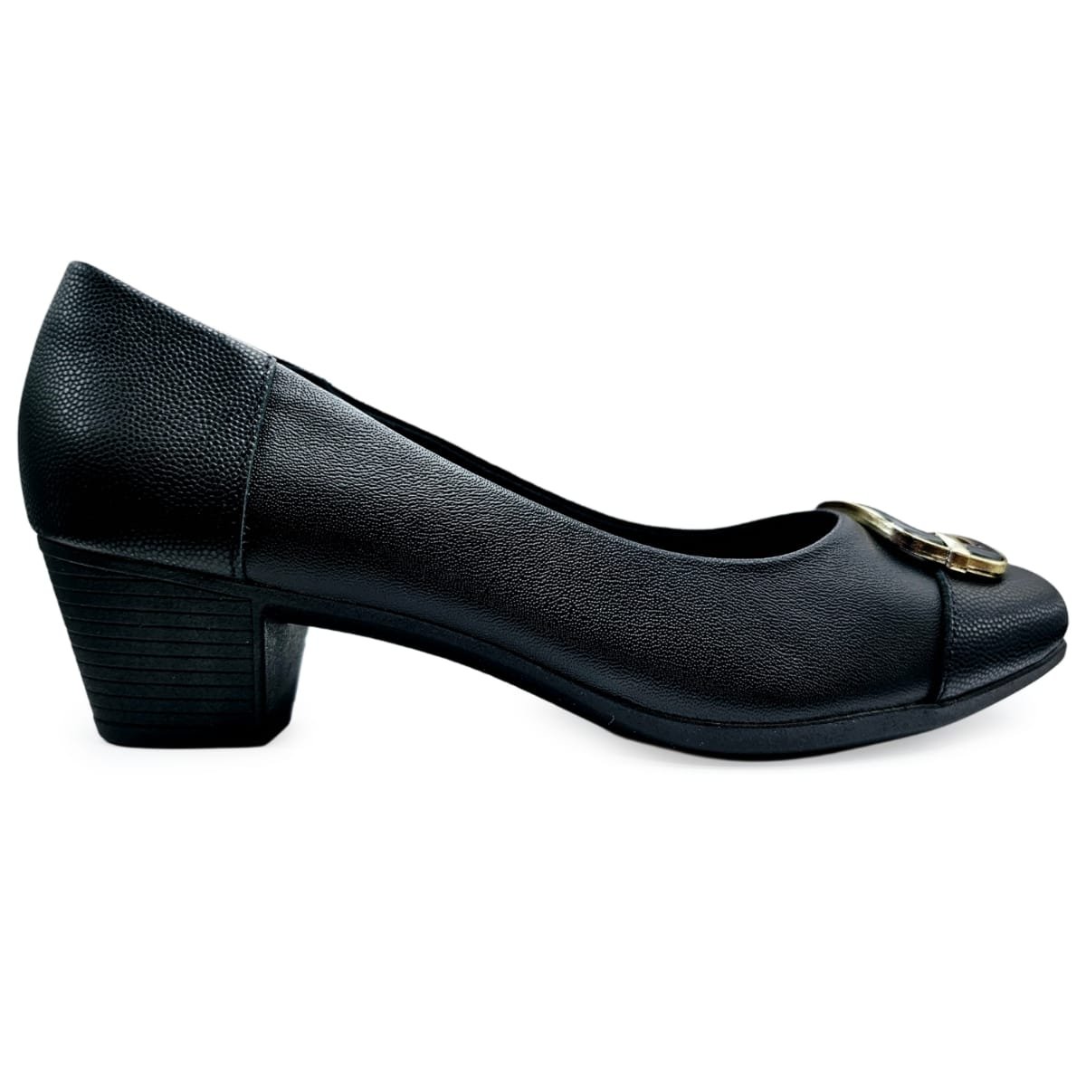 Sapato Scarpin Usaflex em Couro Salto Médio Confortável