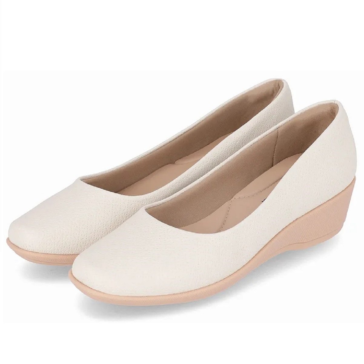 Sapato Piccadilly Anabela Médio Ivone Conforto e Estilo Branco 3