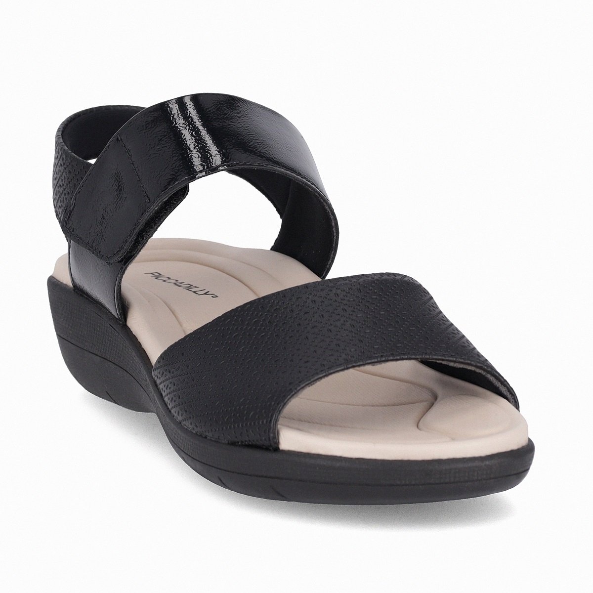 Sandália Piccadilly Fascite Anabela Preto 2