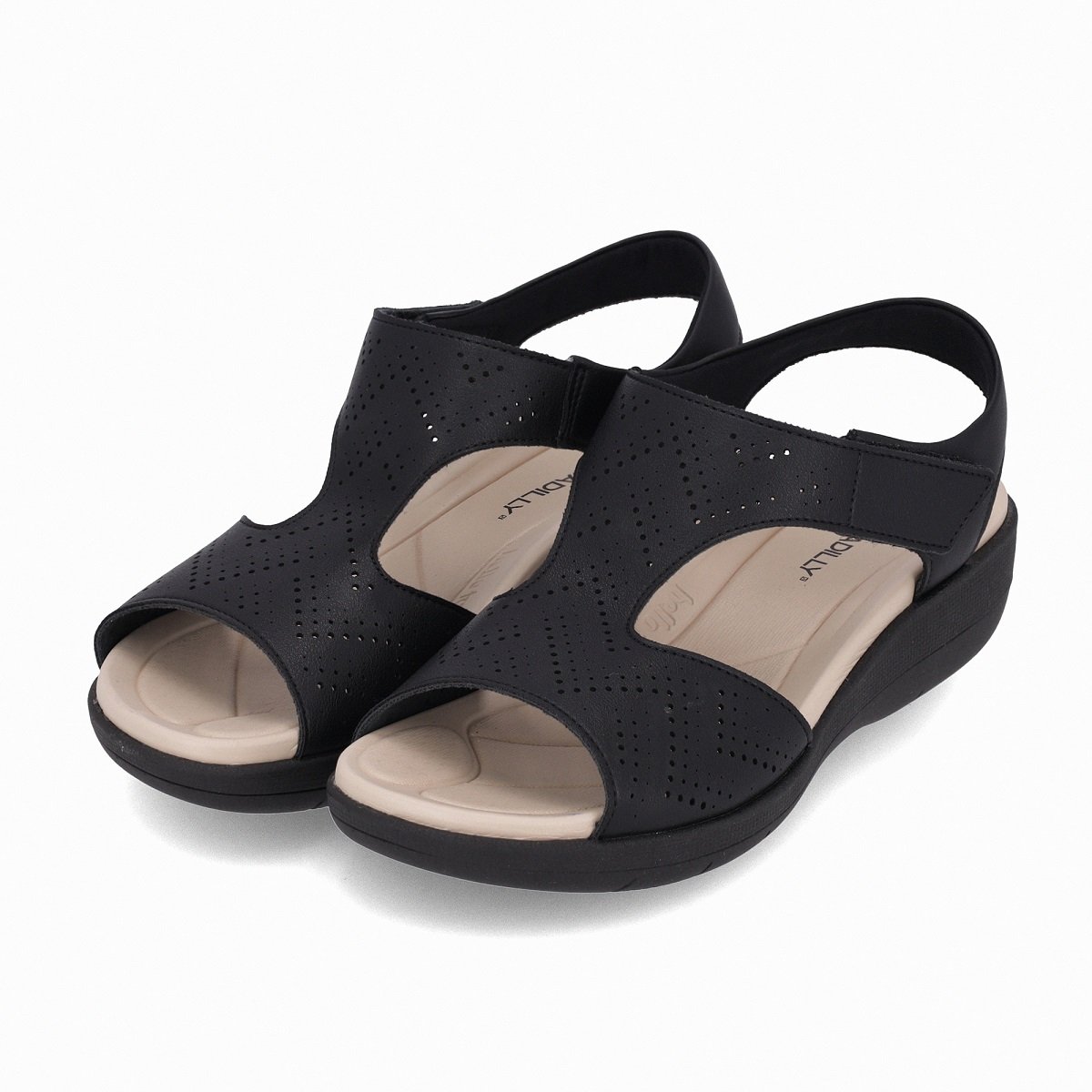 Sandália Piccadilly Fascite Anabela Preto 3