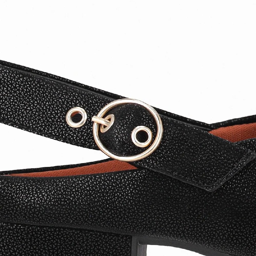 Sapato Piccadilly Slingback Salto Baixo Preto 3